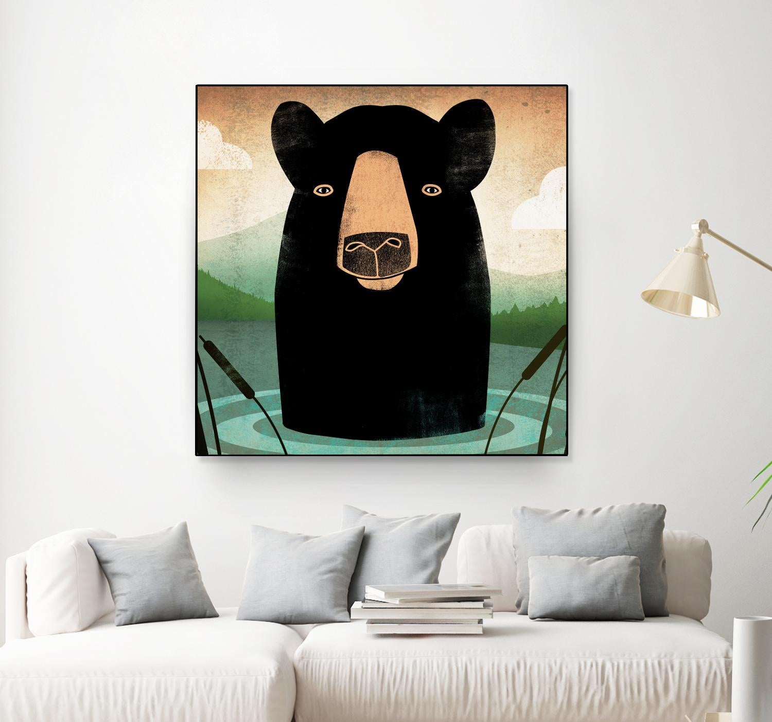 Skinny Dip Crop by Ryan Fowler on GIANT ART - blue animals