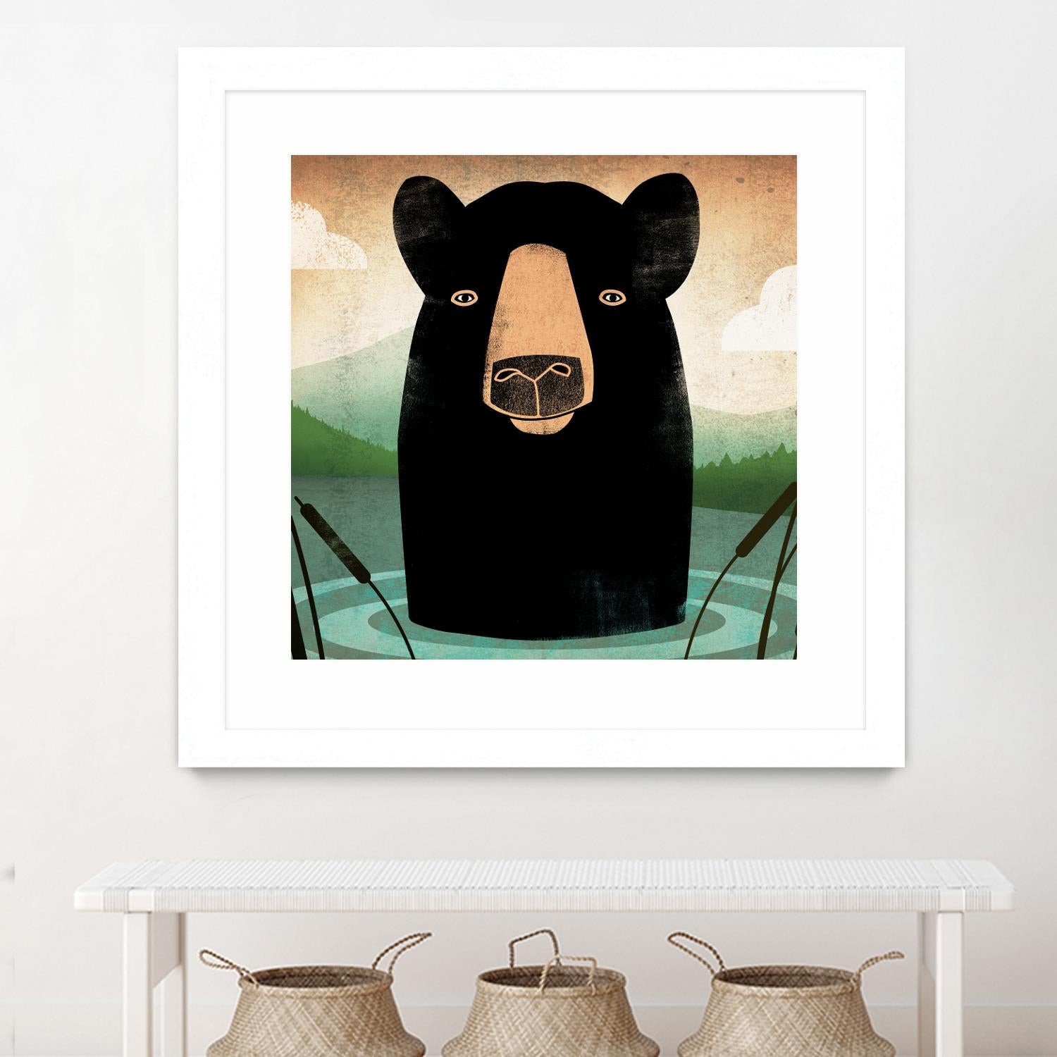 Skinny Dip Crop by Ryan Fowler on GIANT ART - blue animals