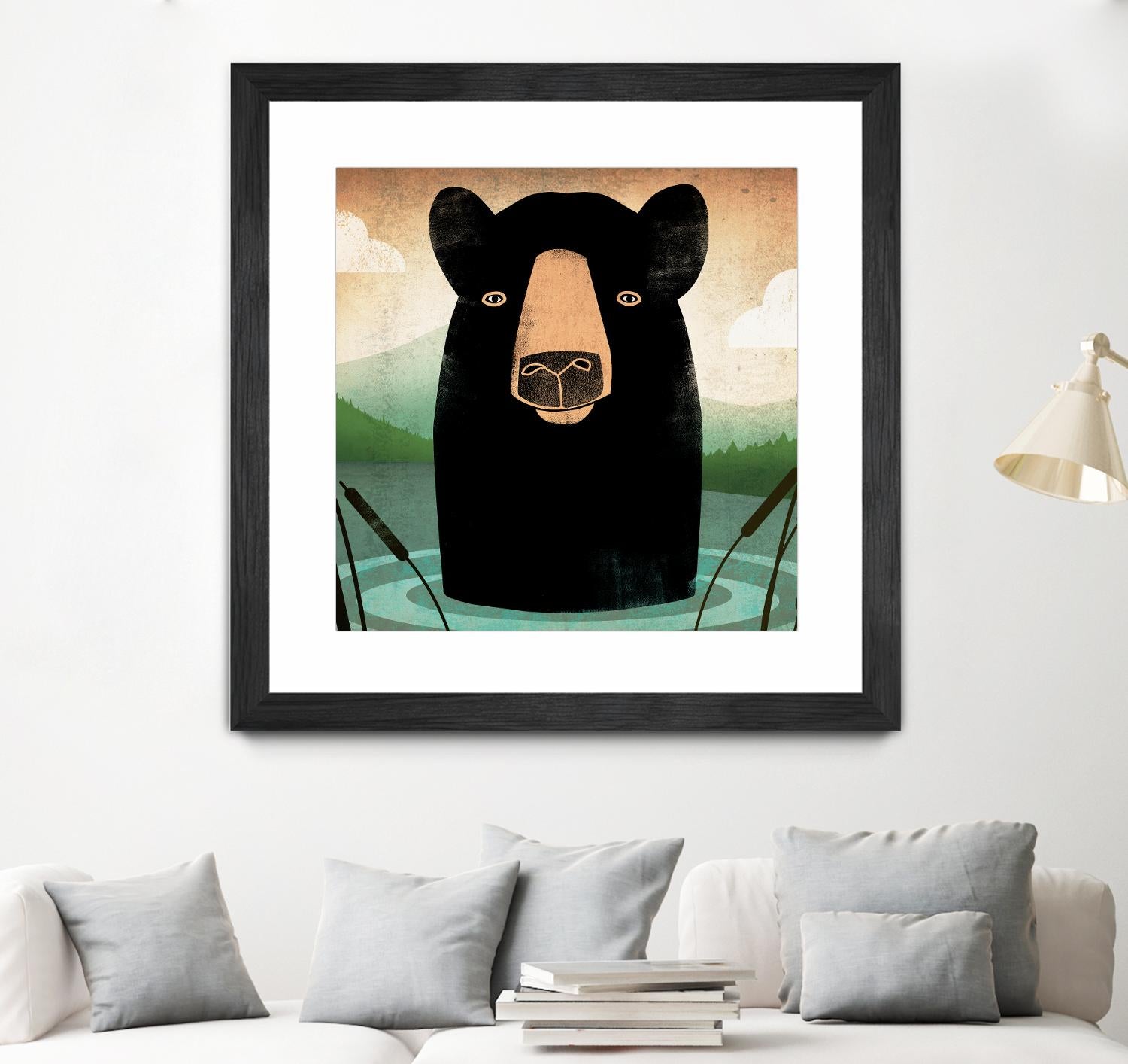 Skinny Dip Crop by Ryan Fowler on GIANT ART - blue animals