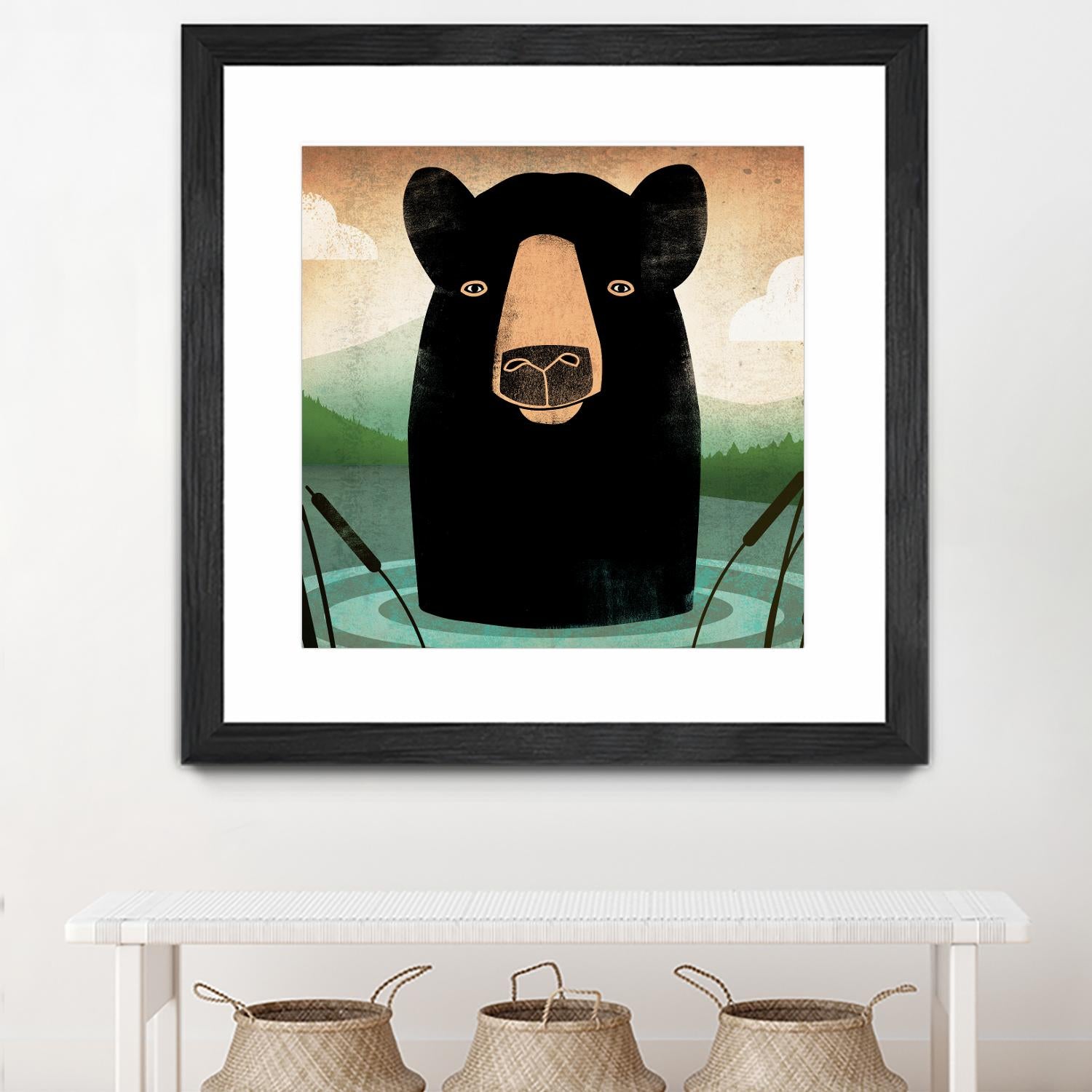 Skinny Dip Crop by Ryan Fowler on GIANT ART - blue animals