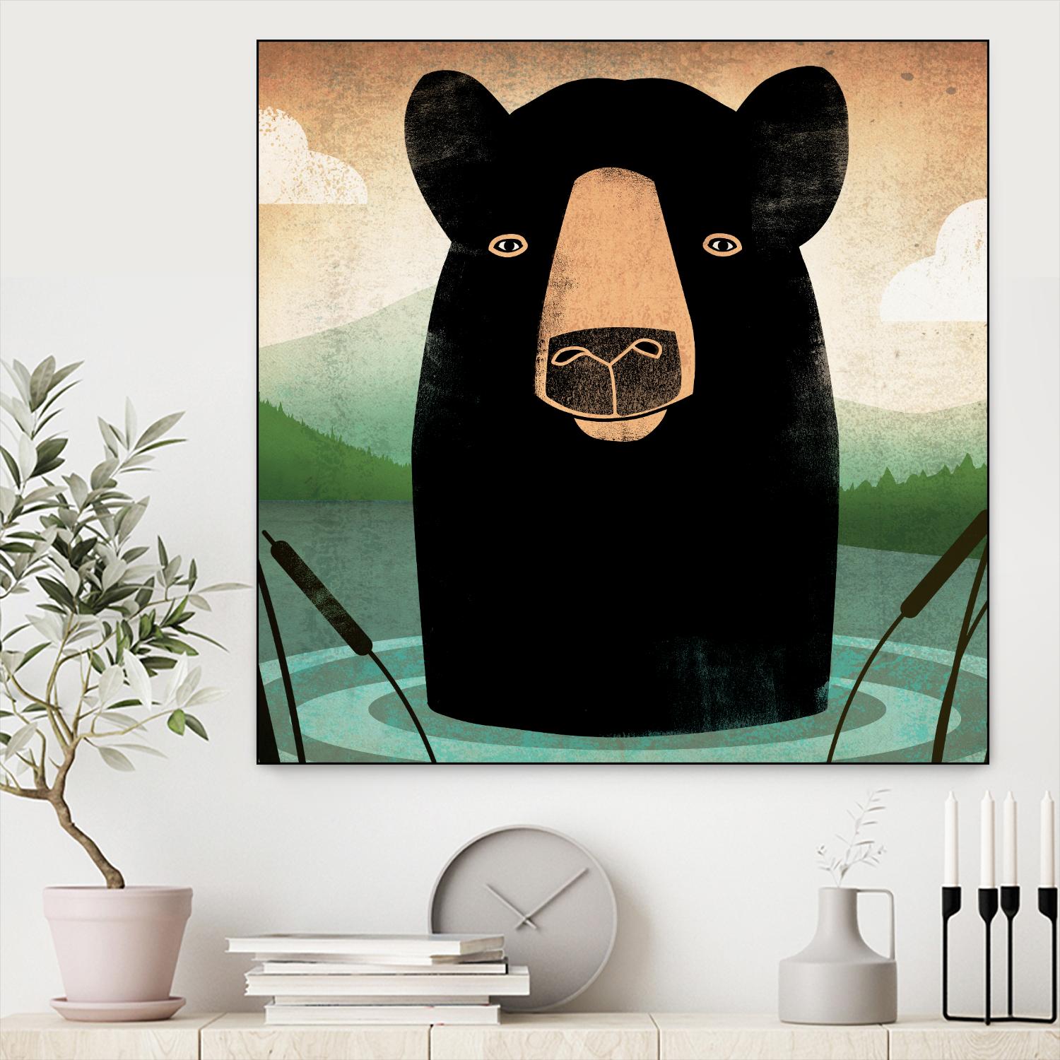 Skinny Dip Crop by Ryan Fowler on GIANT ART - blue animals