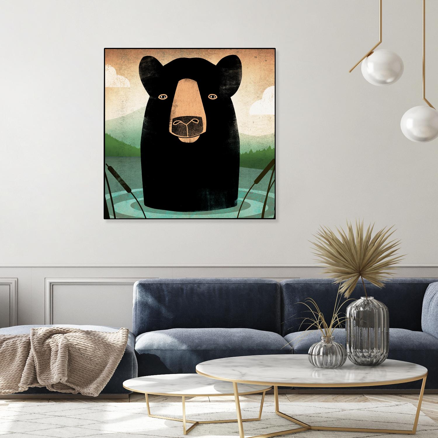 Skinny Dip Crop by Ryan Fowler on GIANT ART - blue animals