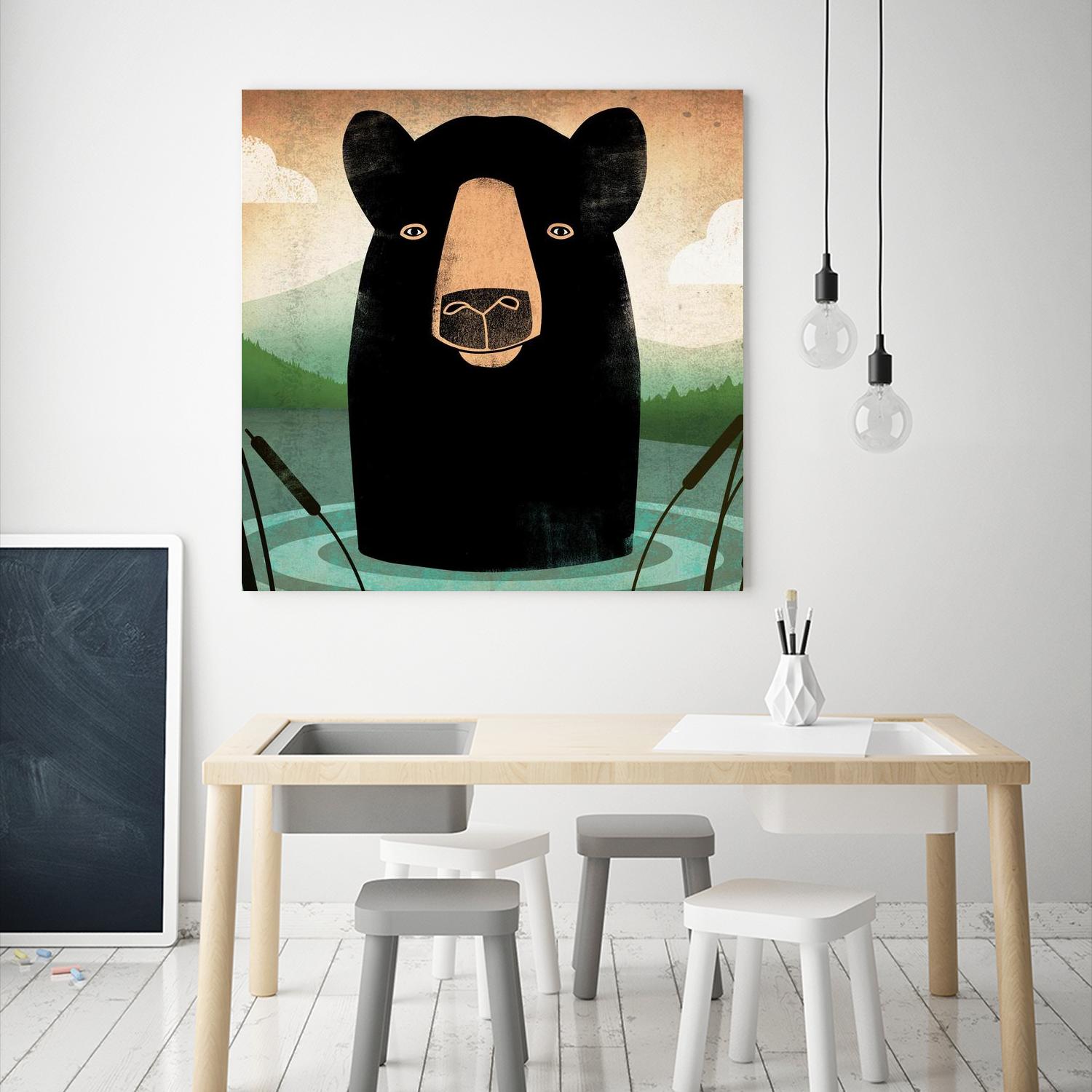 Skinny Dip Crop by Ryan Fowler on GIANT ART - blue animals