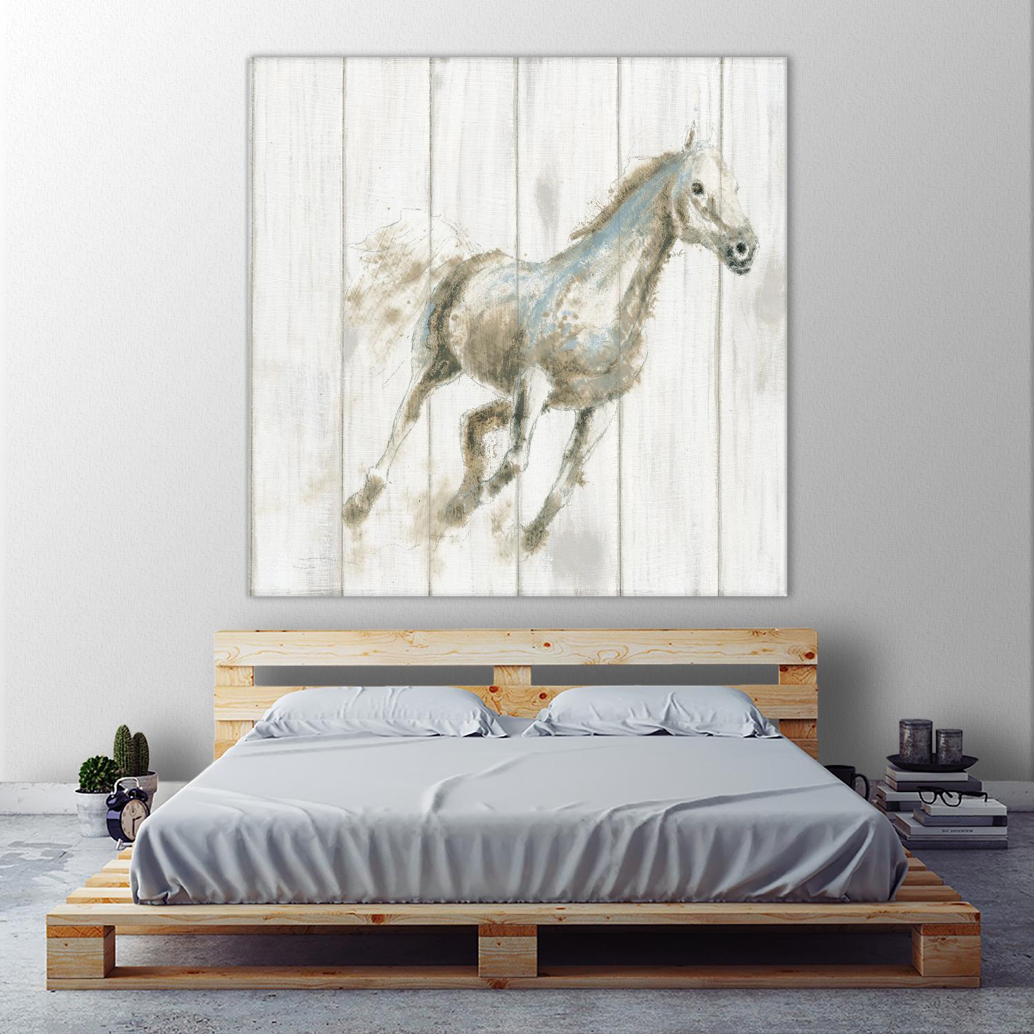 Stallion I on Birch by James Wiens on GIANT ART - grey animals