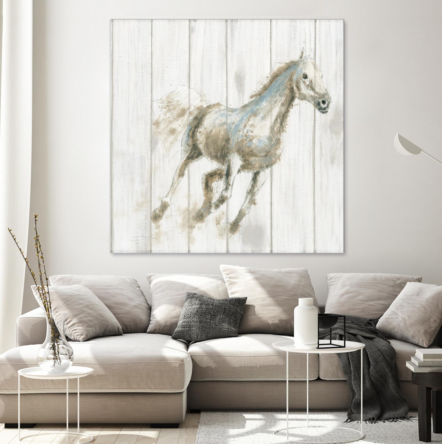 Stallion I on Birch by James Wiens on GIANT ART - grey animals