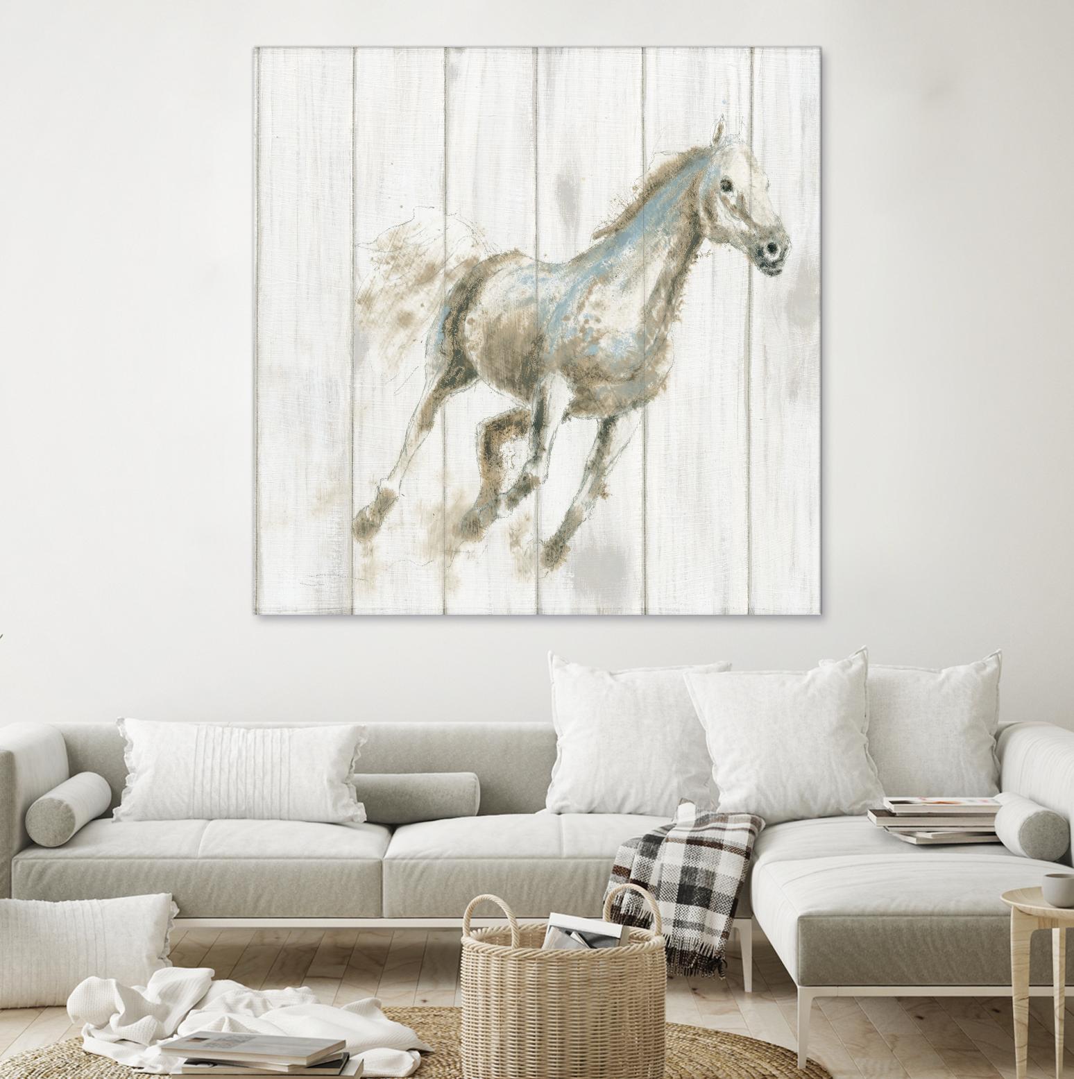 Stallion I on Birch by James Wiens on GIANT ART - grey animals