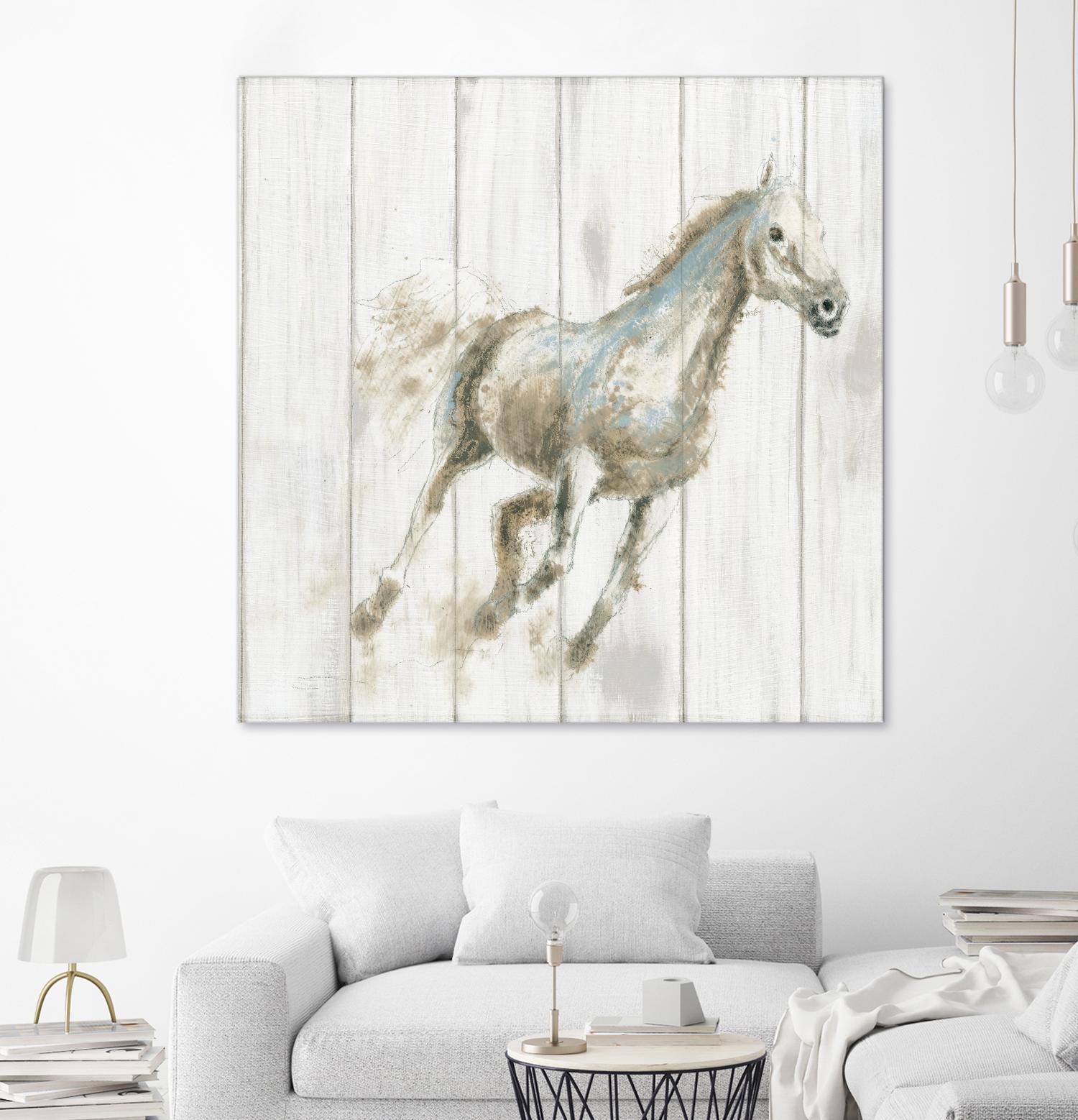 Stallion I on Birch by James Wiens on GIANT ART - grey animals