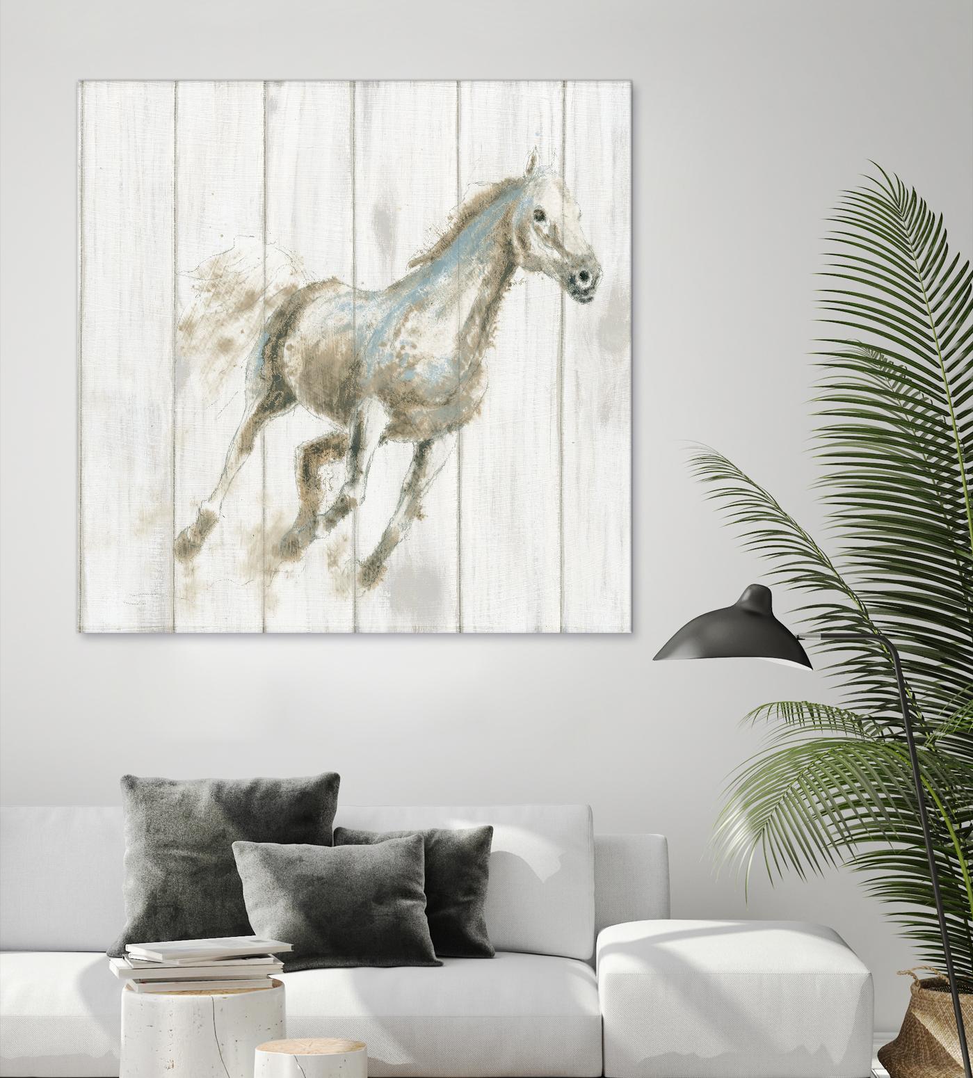 Stallion I on Birch by James Wiens on GIANT ART - grey animals