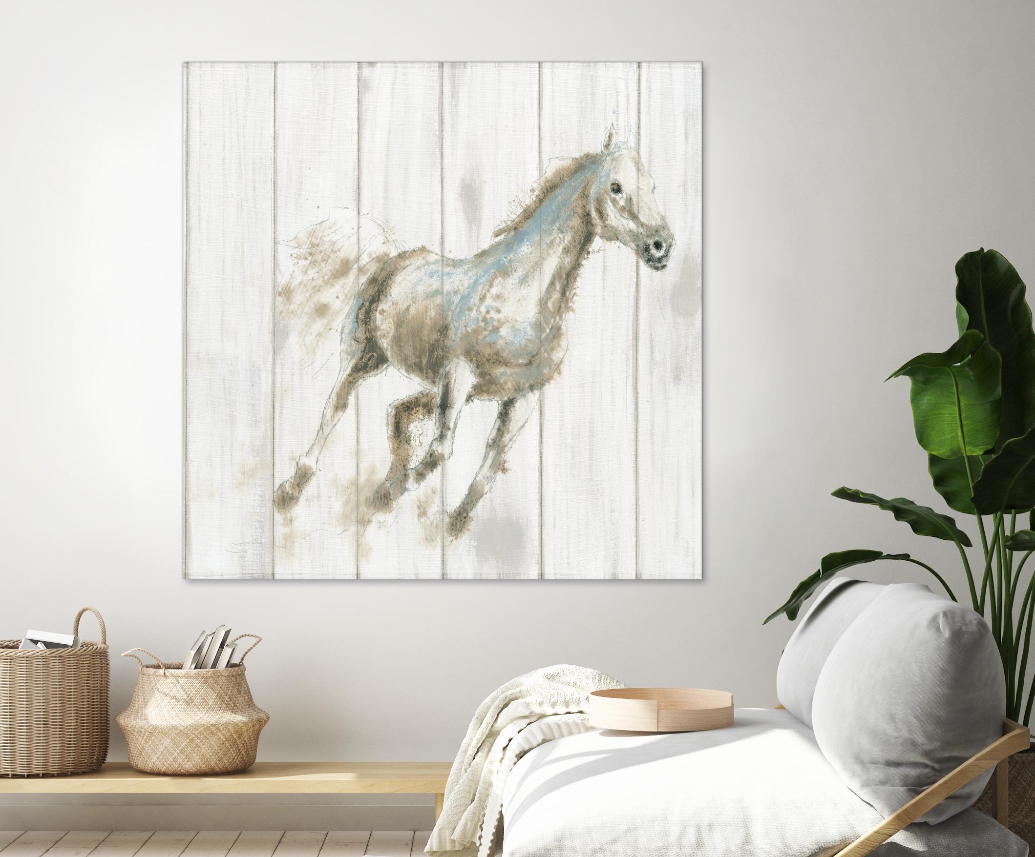 Stallion I on Birch by James Wiens on GIANT ART - grey animals