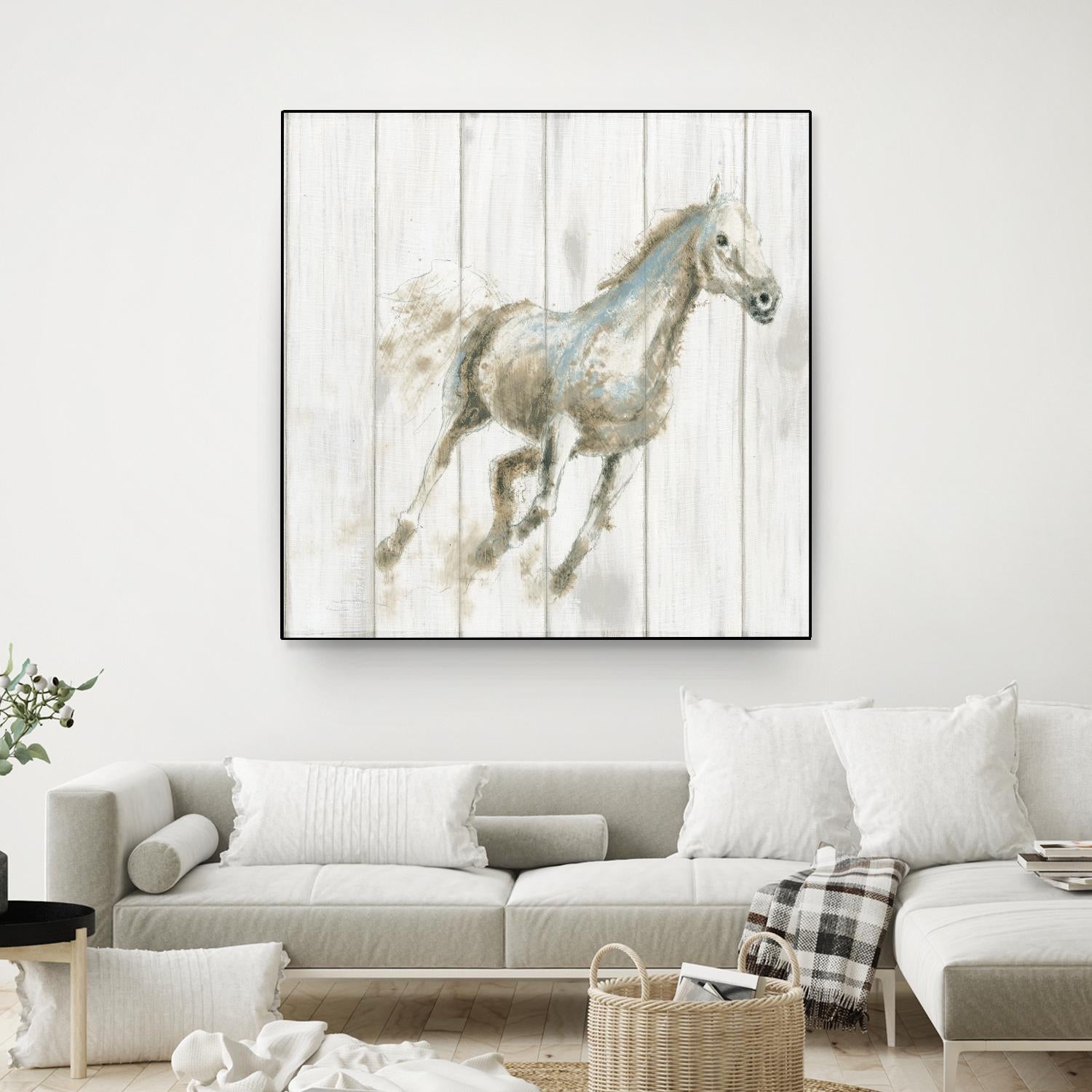 Stallion I on Birch by James Wiens on GIANT ART - grey animals