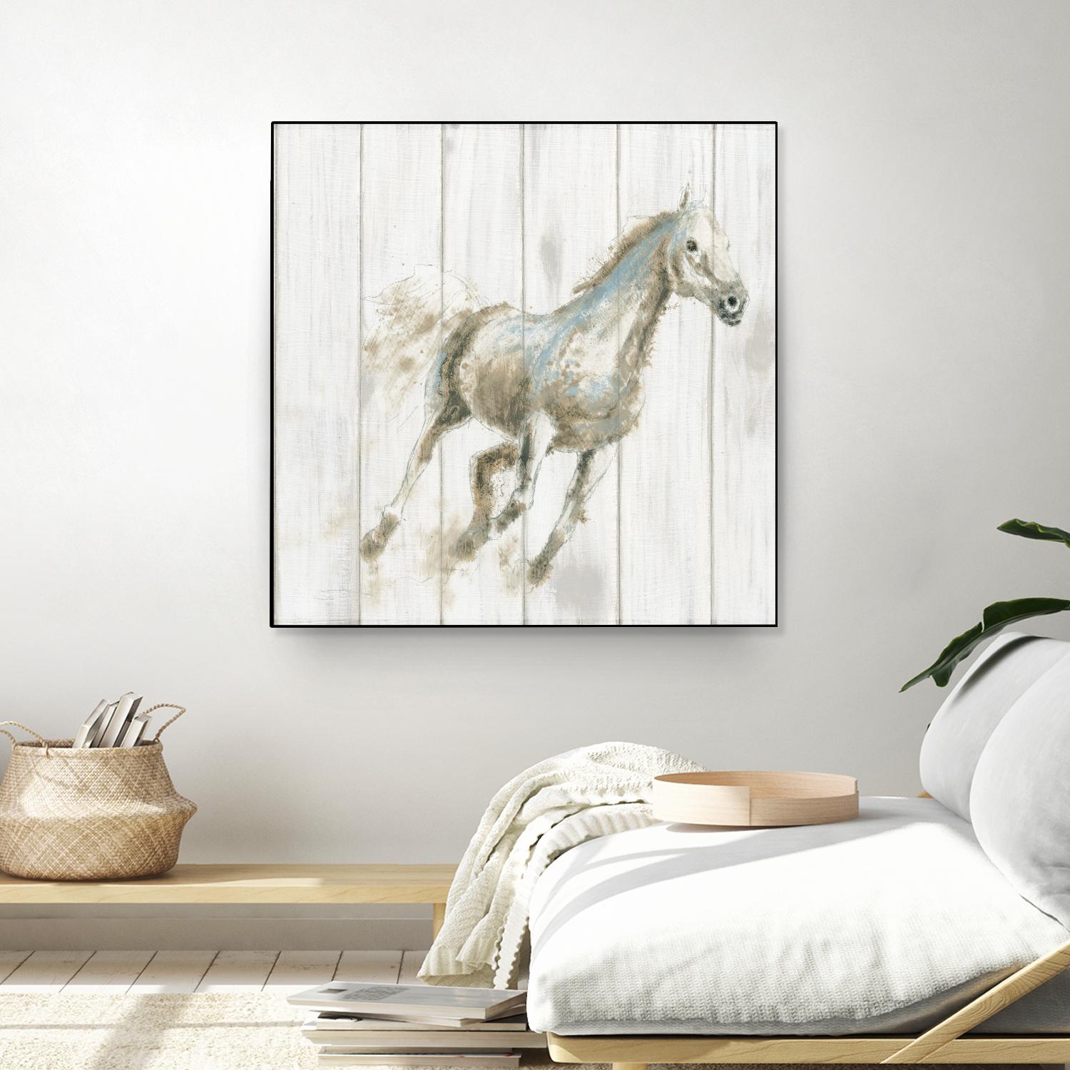 Stallion I on Birch by James Wiens on GIANT ART - grey animals