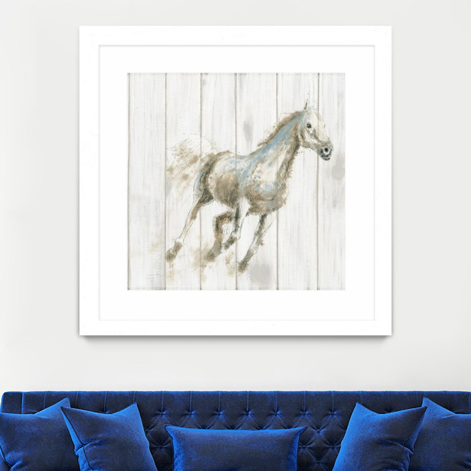 Stallion I on Birch by James Wiens on GIANT ART - grey animals