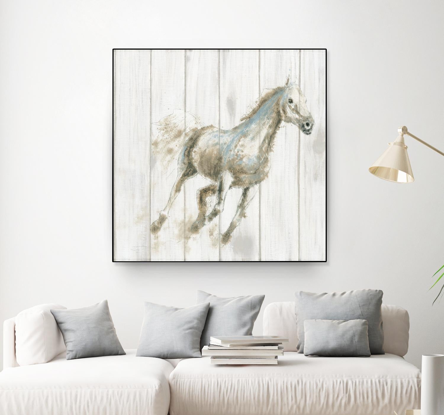 Stallion I on Birch by James Wiens on GIANT ART - grey animals