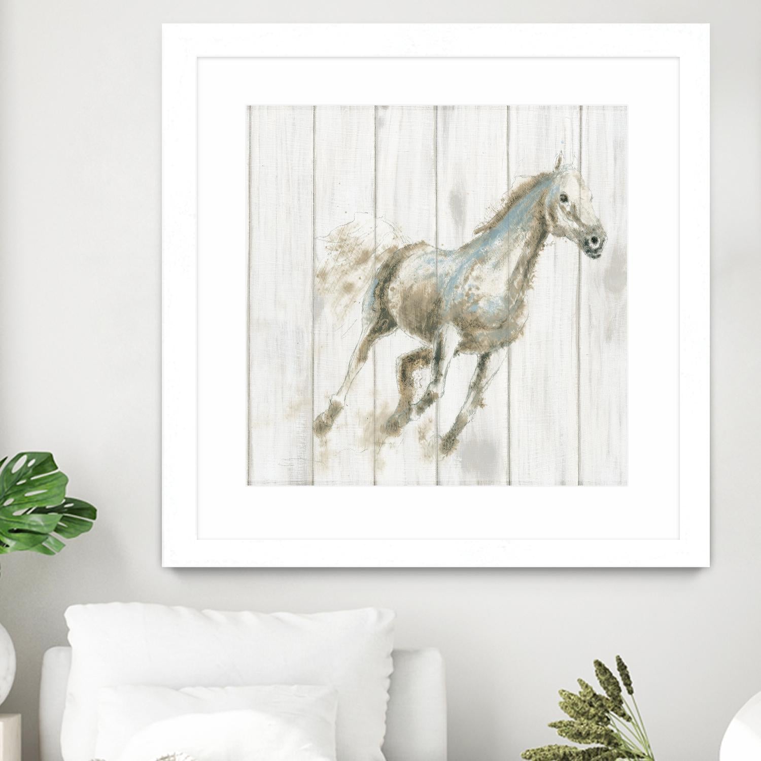 Stallion I on Birch by James Wiens on GIANT ART - grey animals