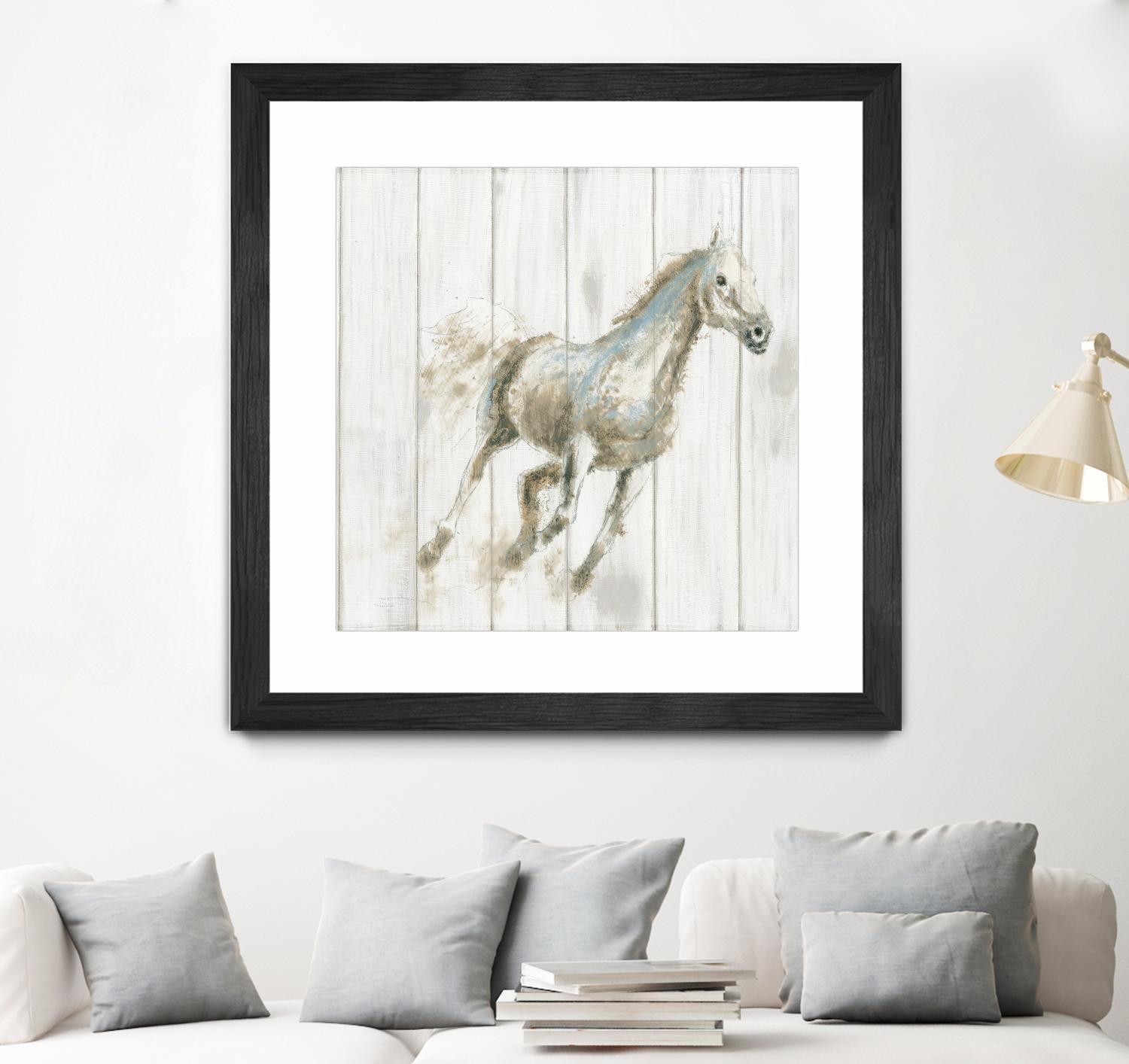 Stallion I on Birch by James Wiens on GIANT ART - grey animals