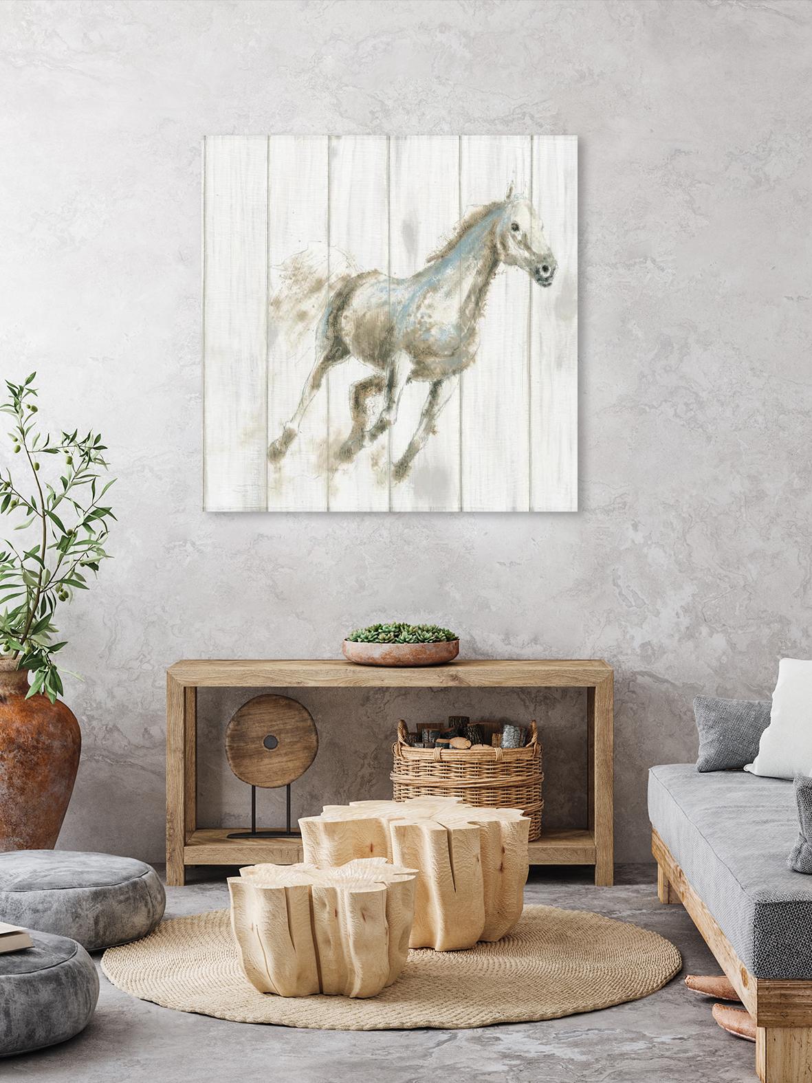 Stallion I on Birch by James Wiens on GIANT ART - white animals horse