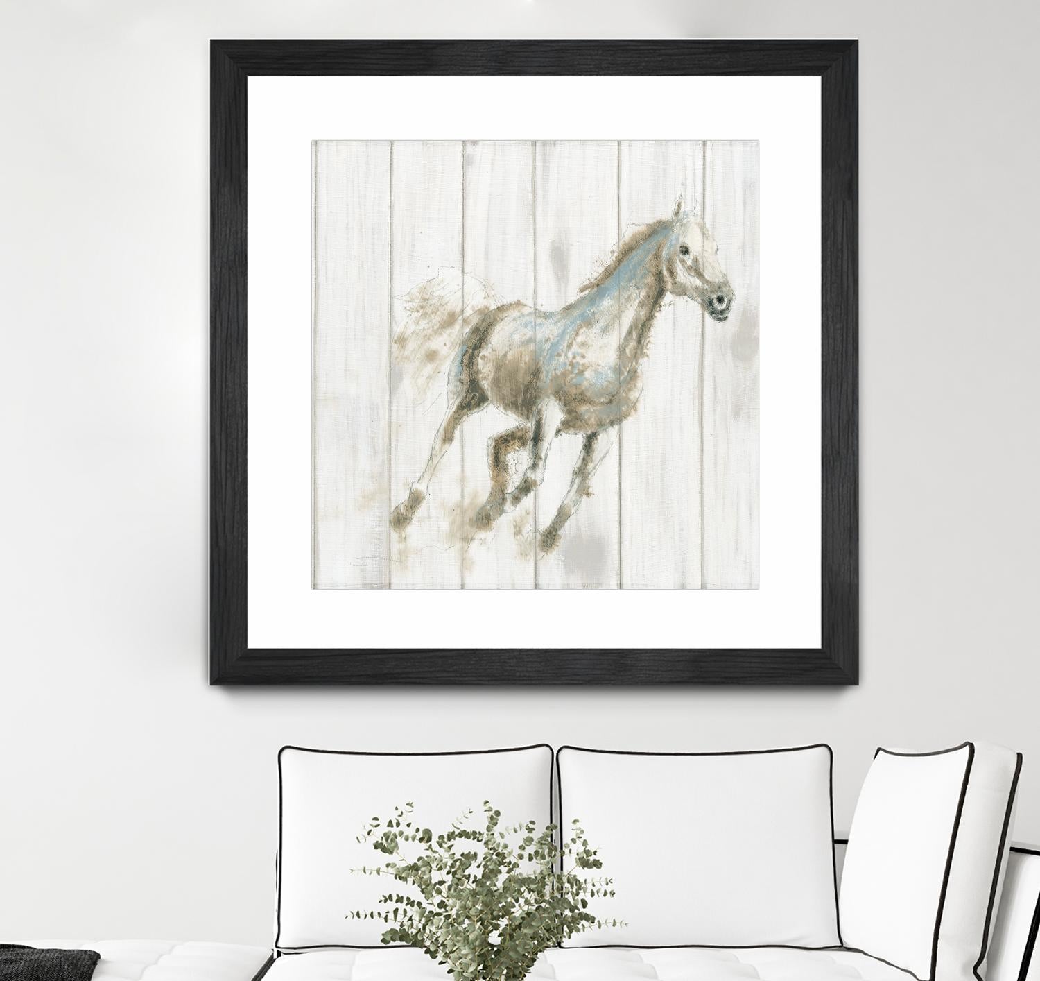 Stallion I on Birch by James Wiens on GIANT ART - grey animals