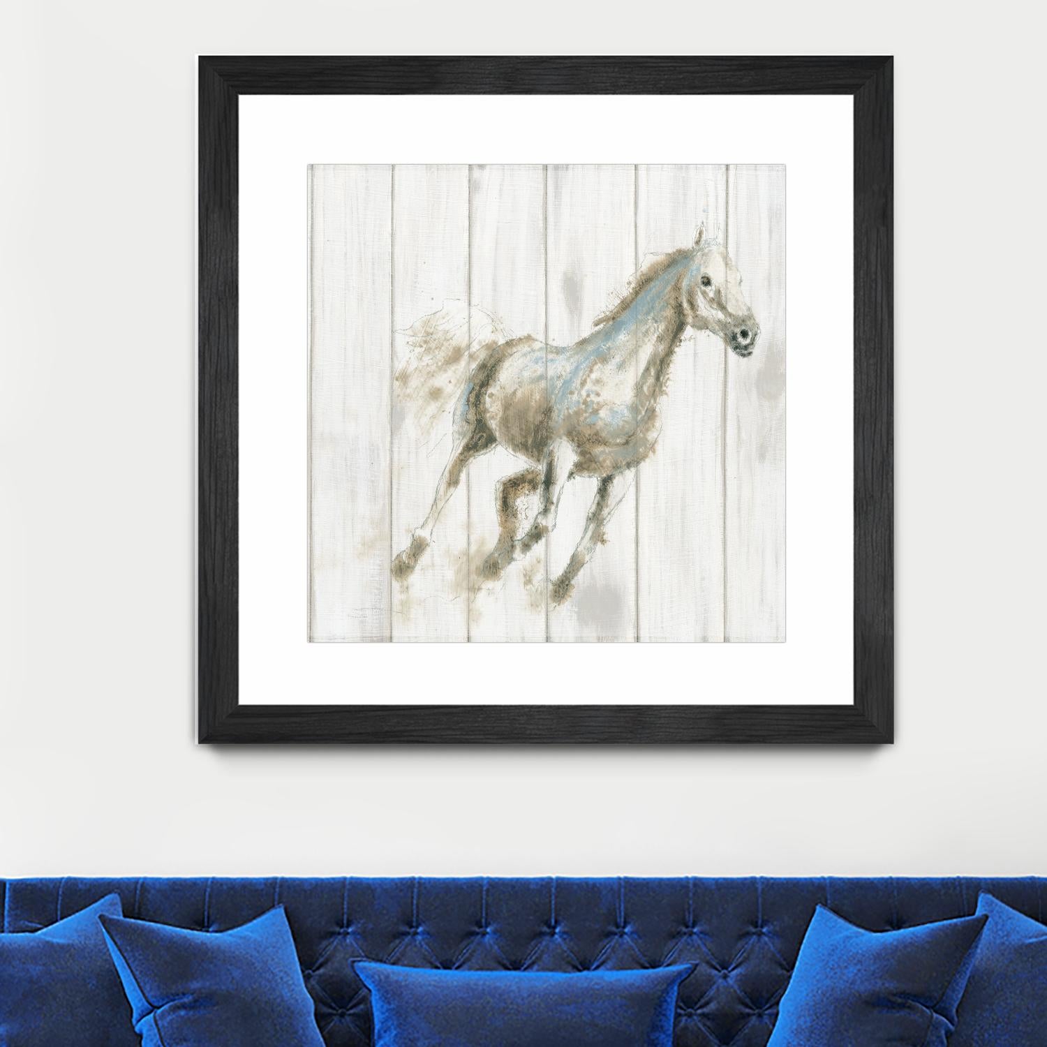 Stallion I on Birch by James Wiens on GIANT ART - grey animals