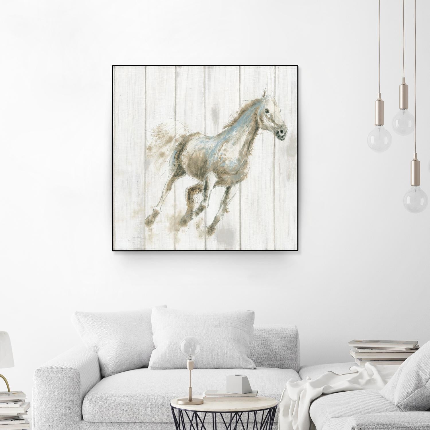 Stallion I on Birch by James Wiens on GIANT ART - grey animals