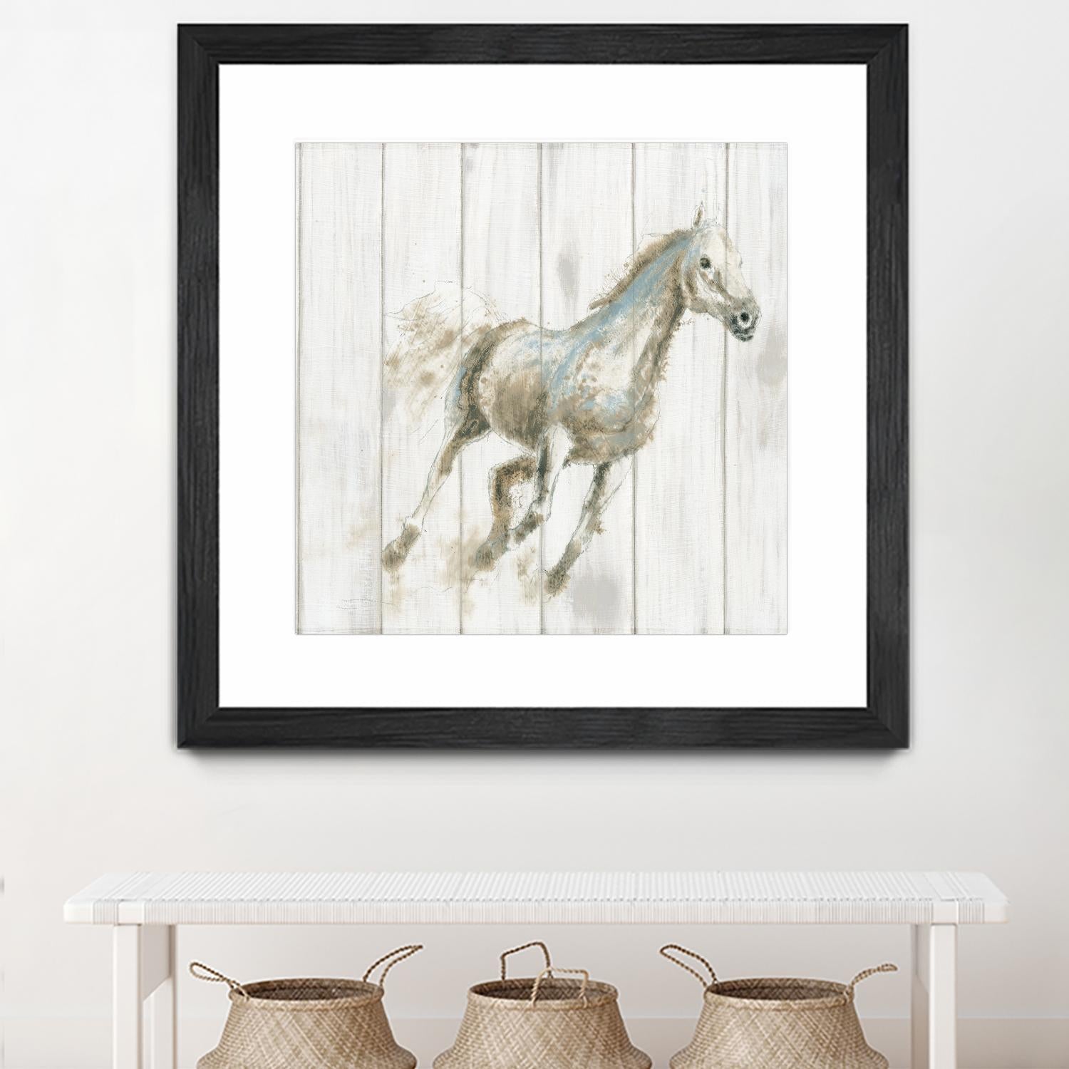 Stallion I on Birch by James Wiens on GIANT ART - grey animals