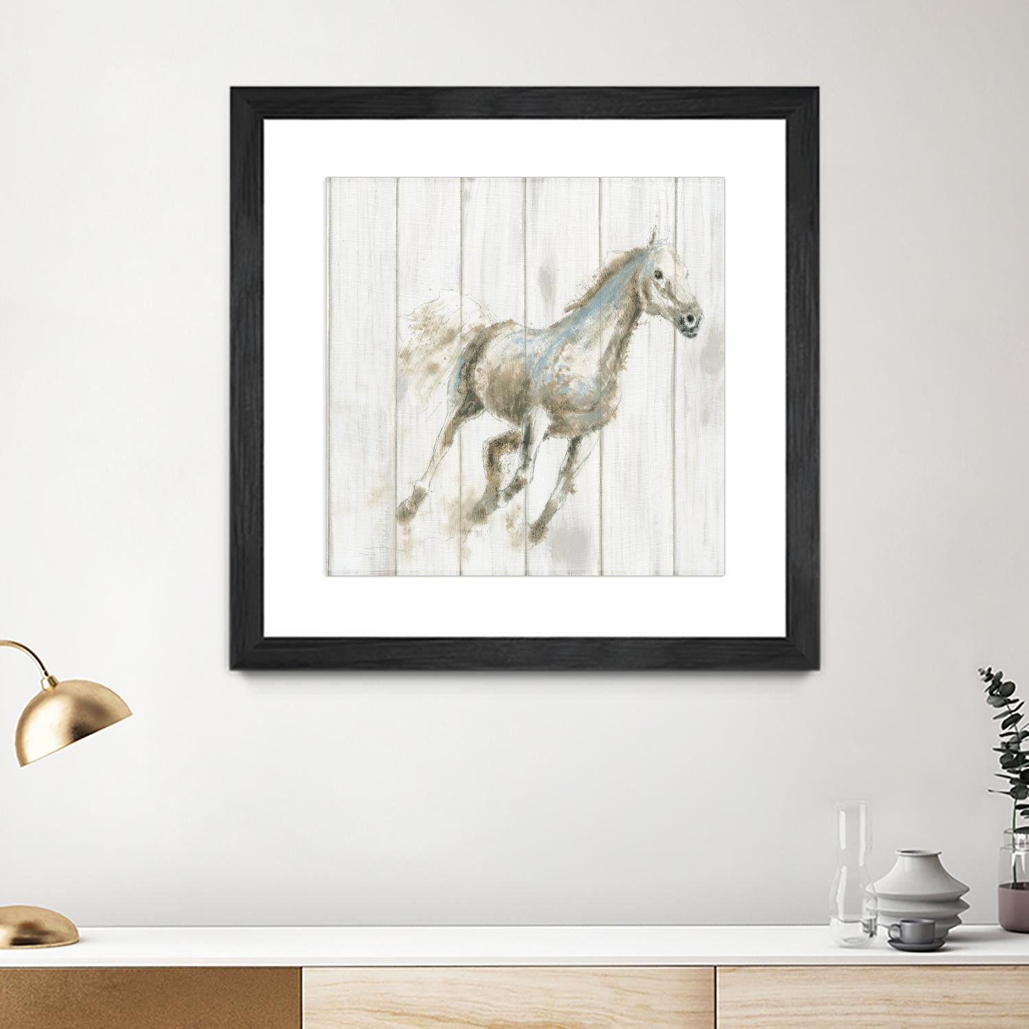 Stallion I on Birch by James Wiens on GIANT ART - grey animals
