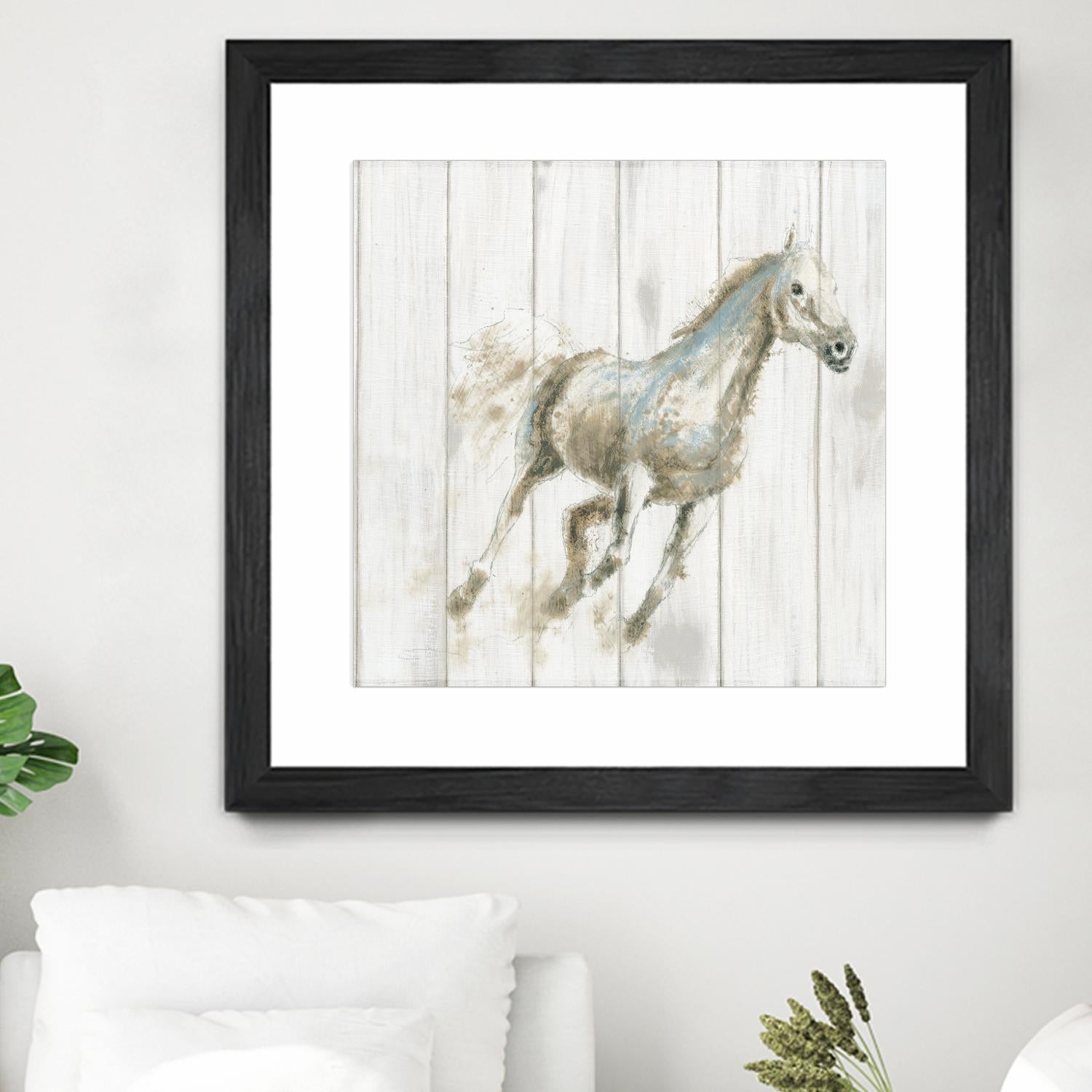 Stallion I on Birch by James Wiens on GIANT ART - grey animals