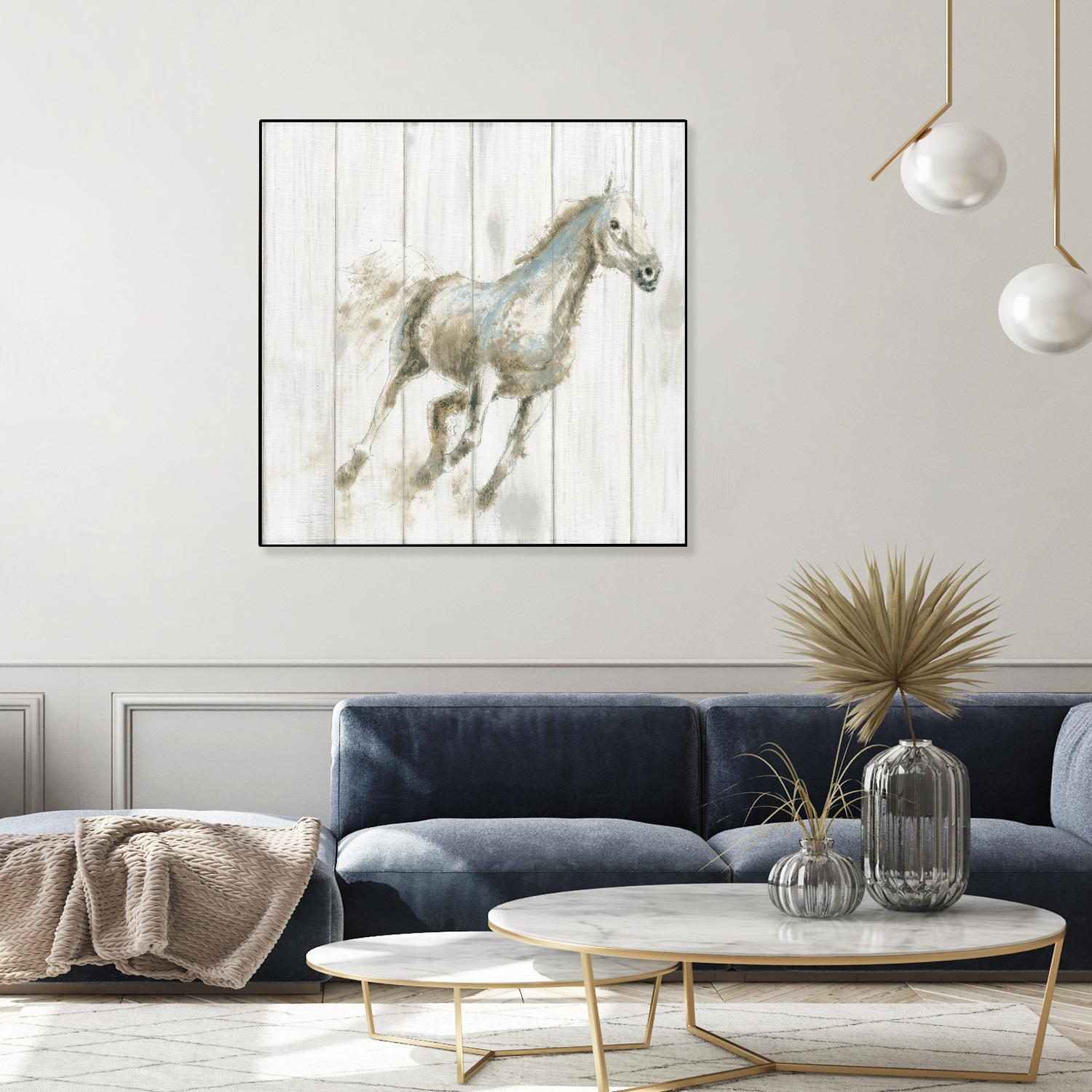 Stallion I on Birch by James Wiens on GIANT ART - grey animals