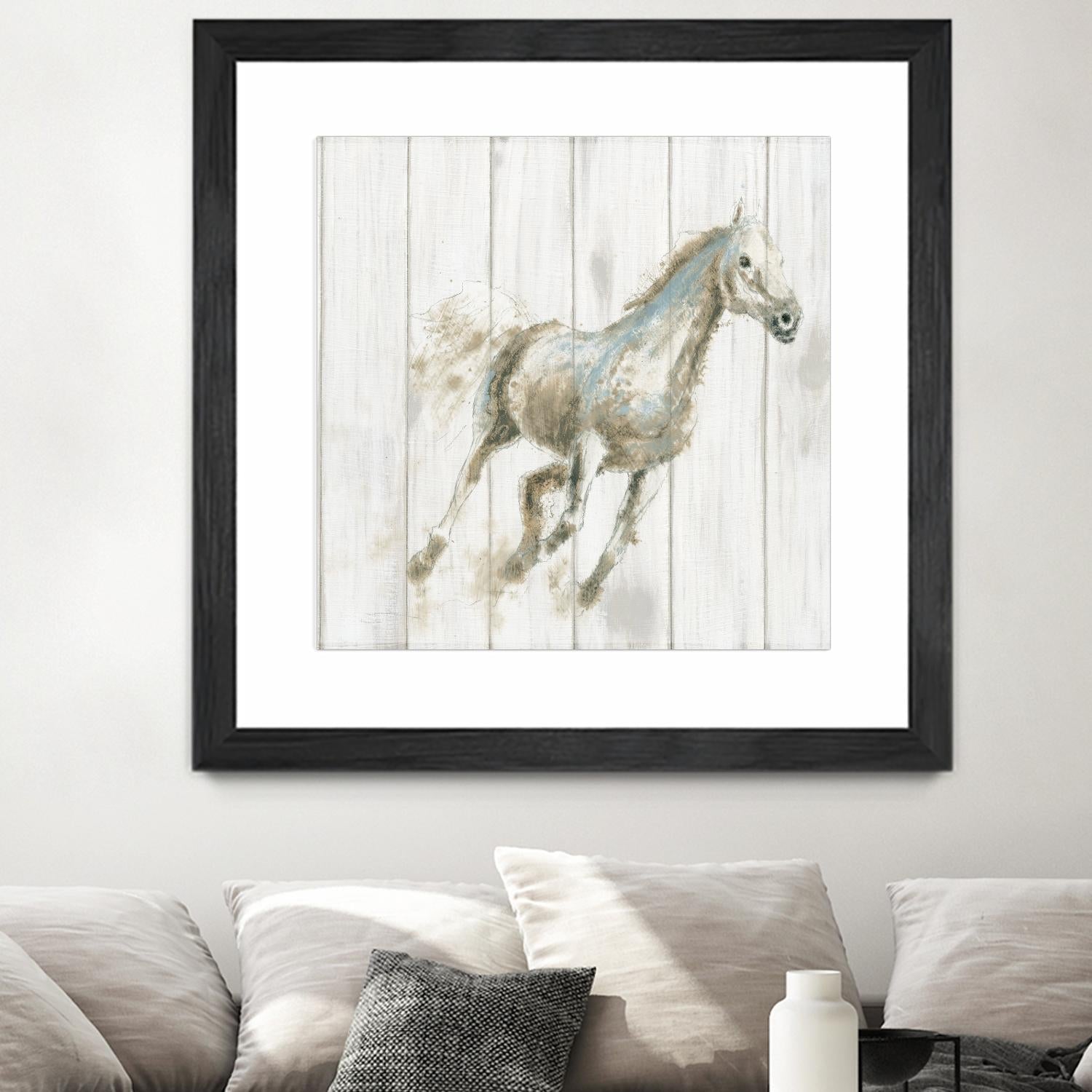 Stallion I on Birch by James Wiens on GIANT ART - grey animals