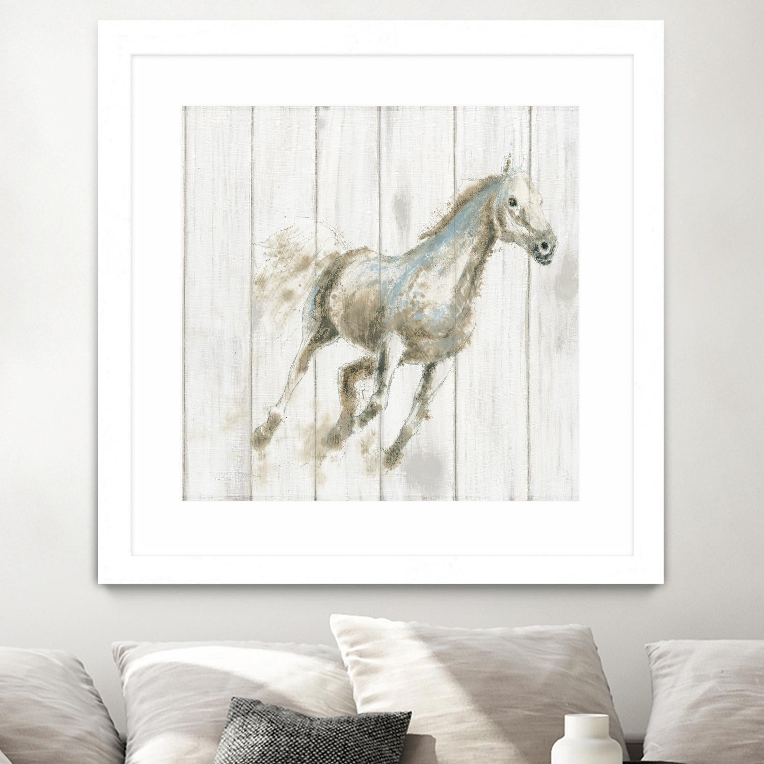 Stallion I on Birch by James Wiens on GIANT ART - grey animals