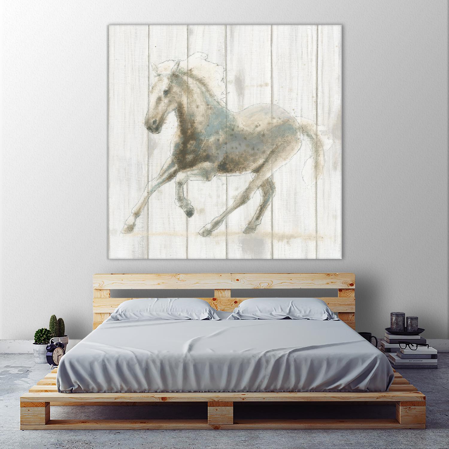 Stallion II on Birch by James Wiens on GIANT ART - grey animals