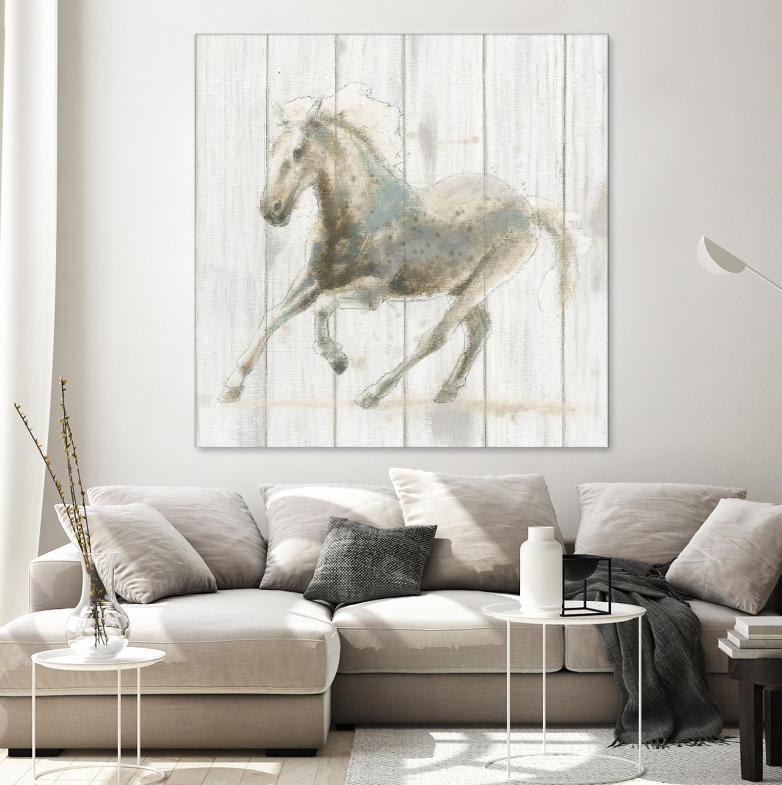 Stallion II on Birch by James Wiens on GIANT ART - grey animals