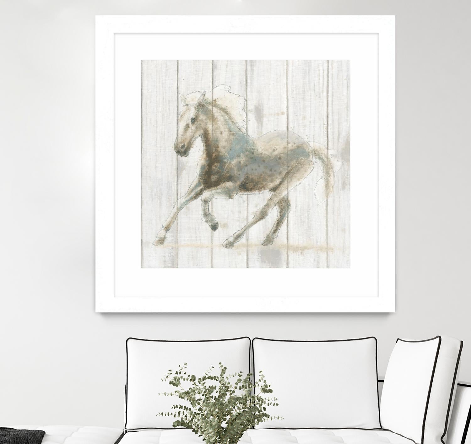 Stallion II on Birch by James Wiens on GIANT ART - grey animals