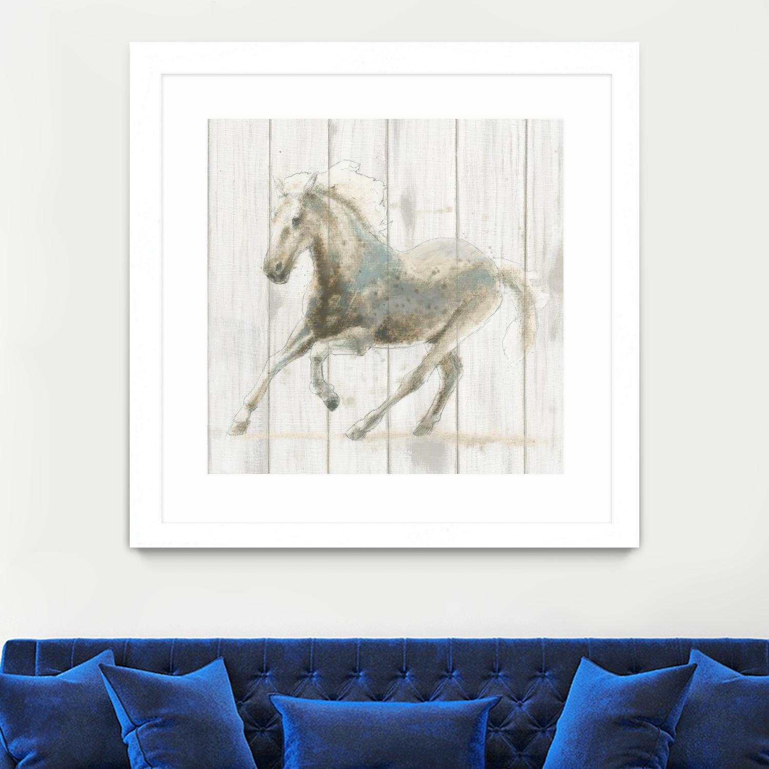 Stallion II on Birch by James Wiens on GIANT ART - grey animals
