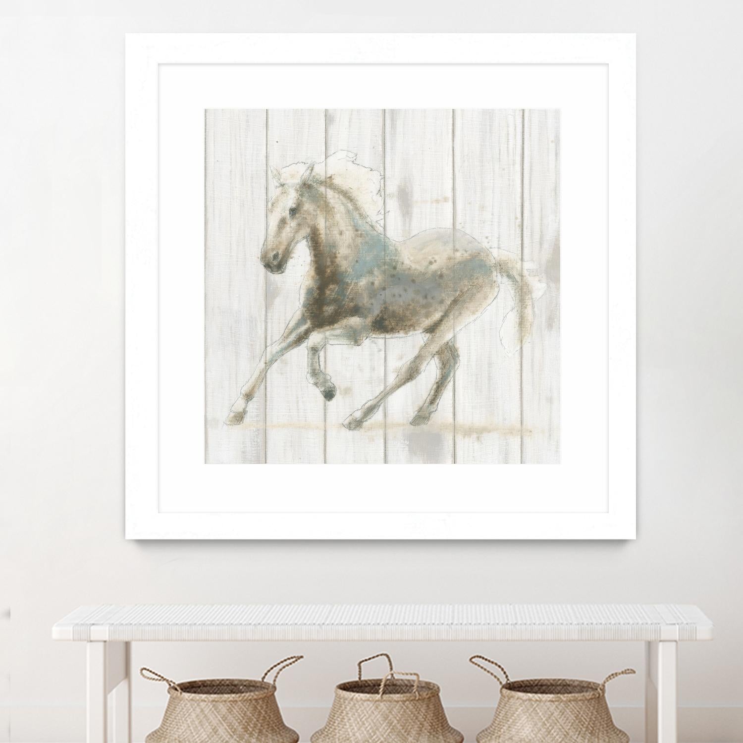 Stallion II on Birch by James Wiens on GIANT ART - grey animals