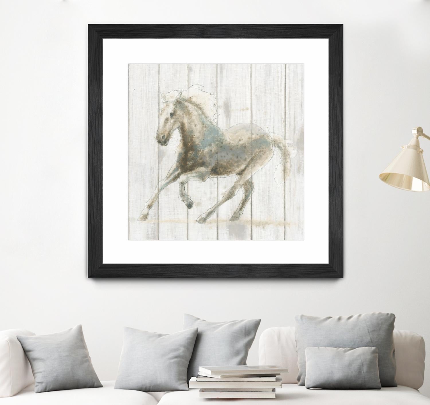 Stallion II on Birch by James Wiens on GIANT ART - grey animals