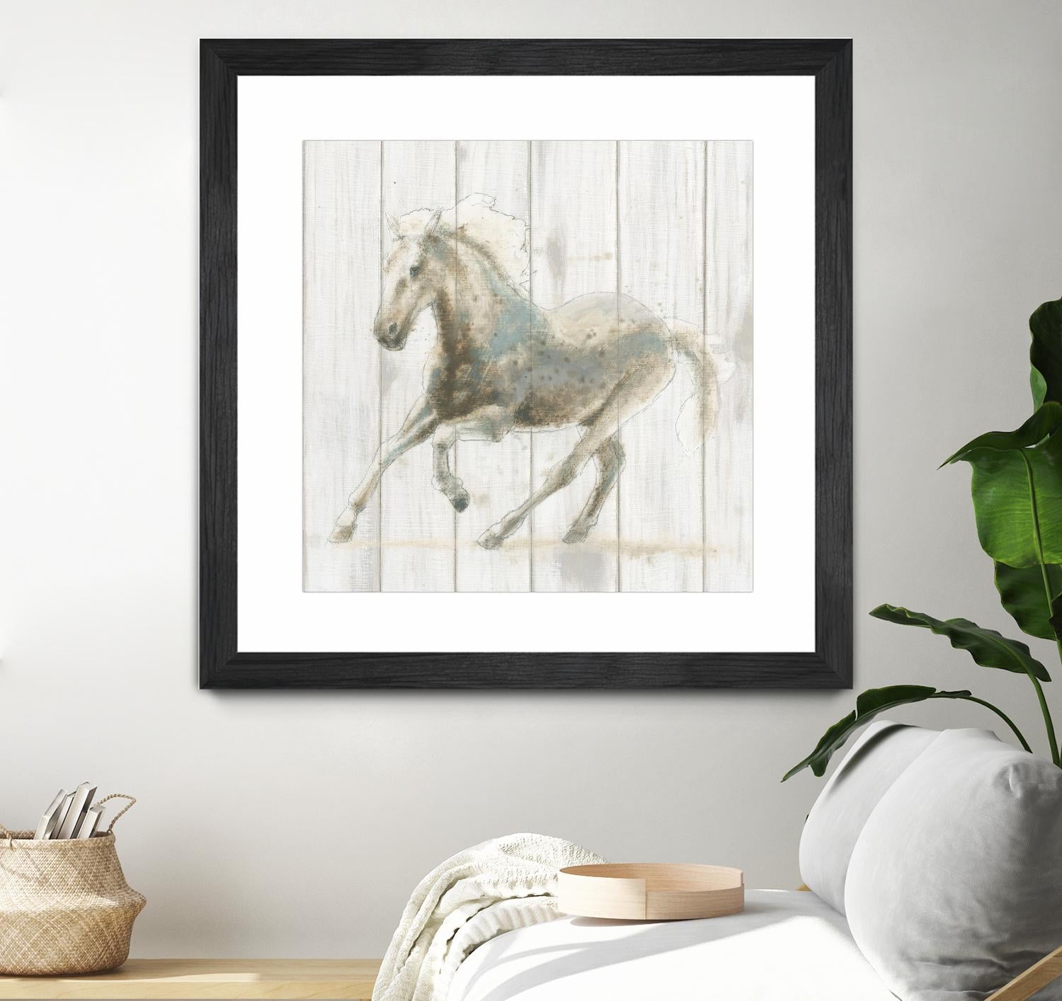 Stallion II on Birch by James Wiens on GIANT ART - grey animals