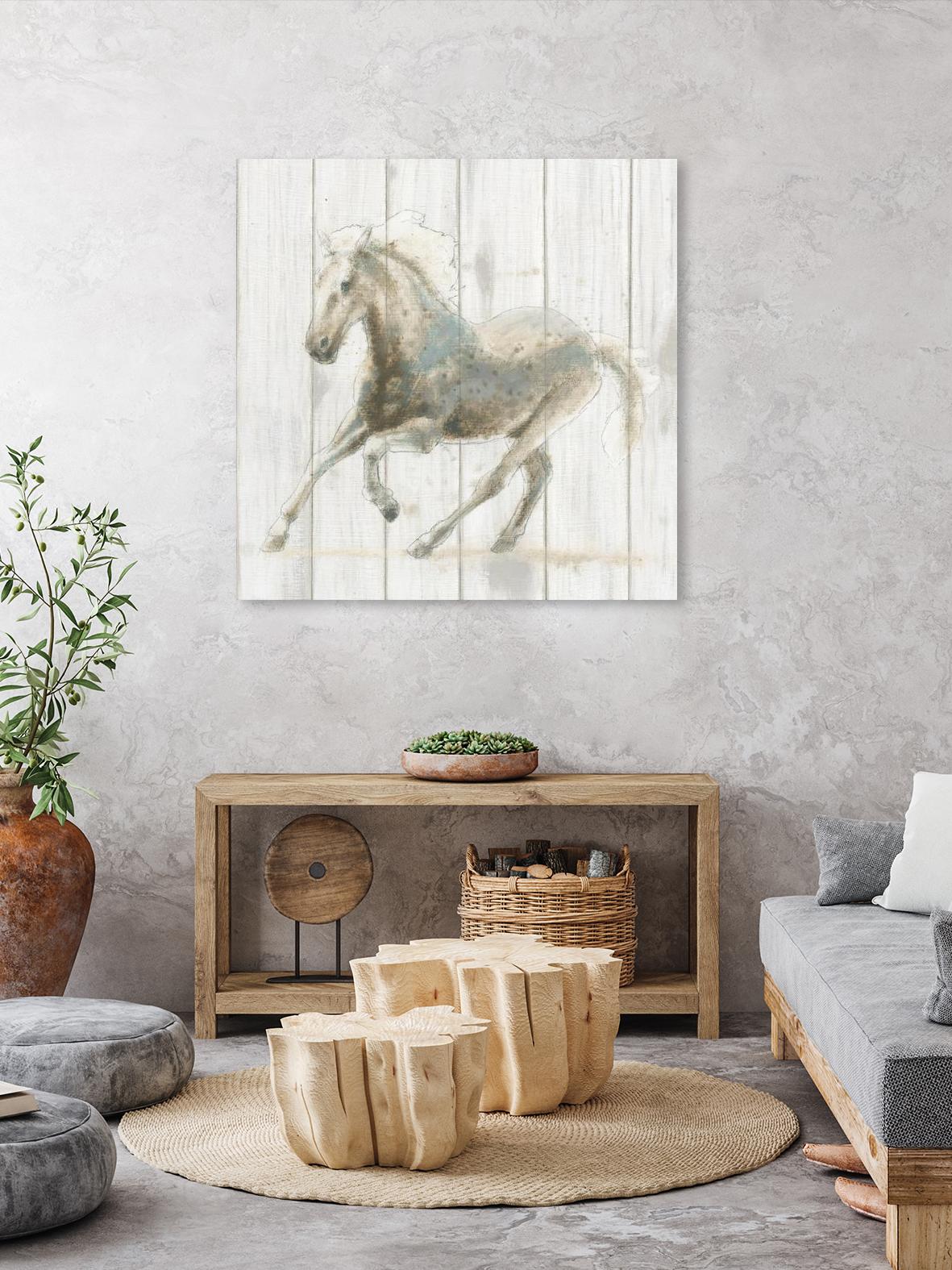 Stallion II on Birch by James Wiens on GIANT ART - white animals horse