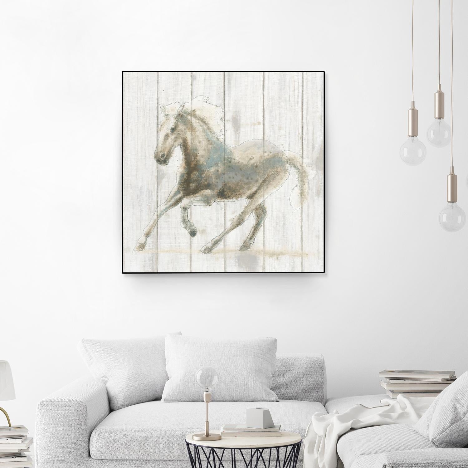 Stallion II on Birch by James Wiens on GIANT ART - grey animals