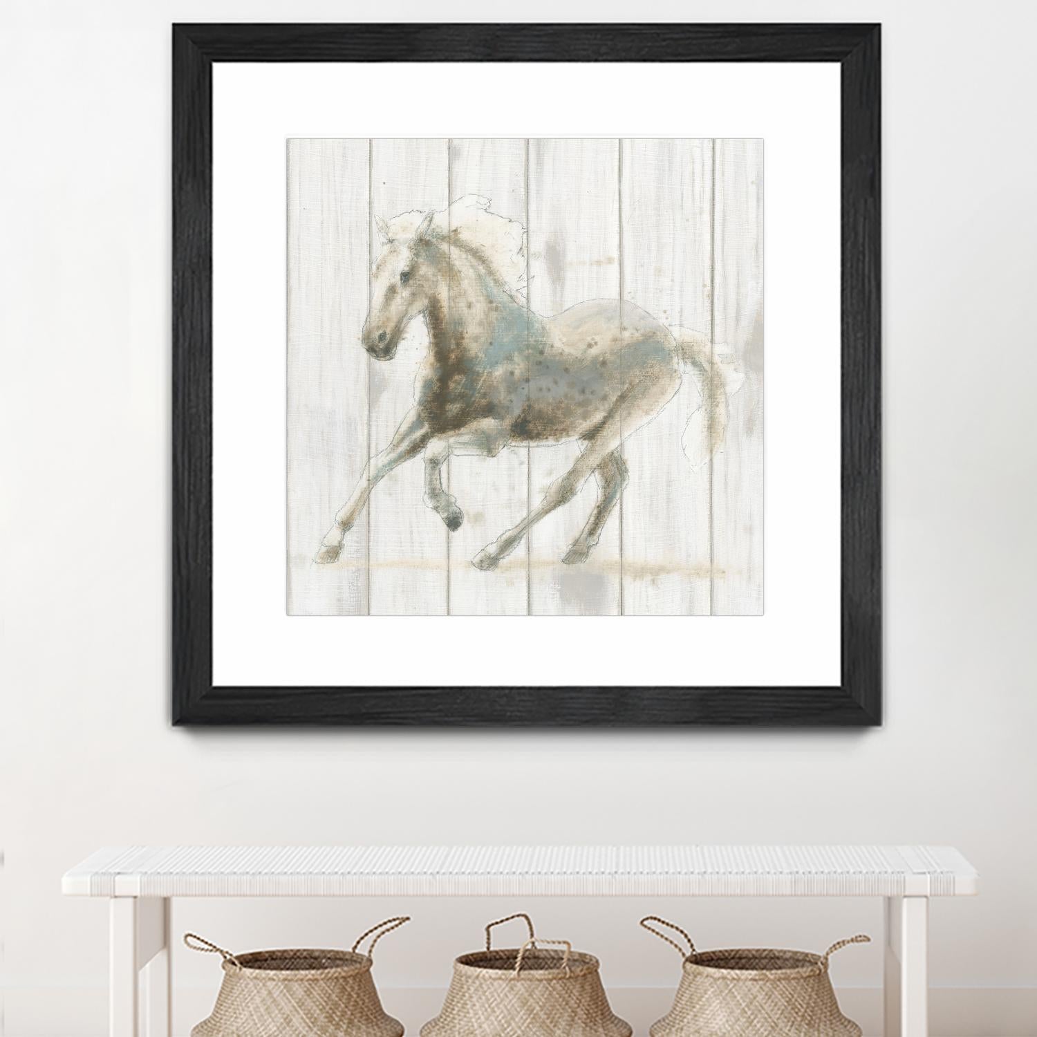 Stallion II on Birch by James Wiens on GIANT ART - grey animals