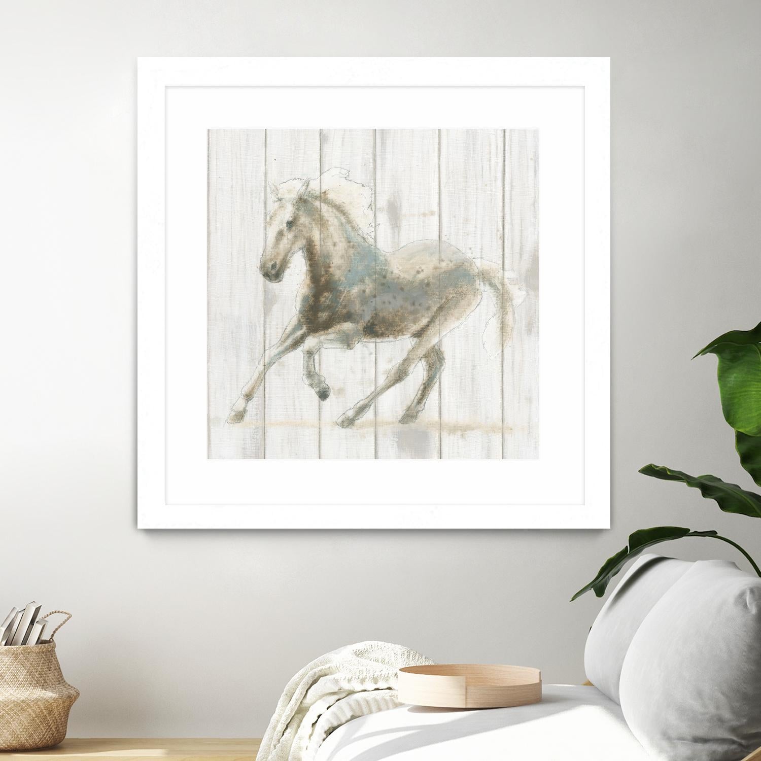 Stallion II on Birch by James Wiens on GIANT ART - grey animals