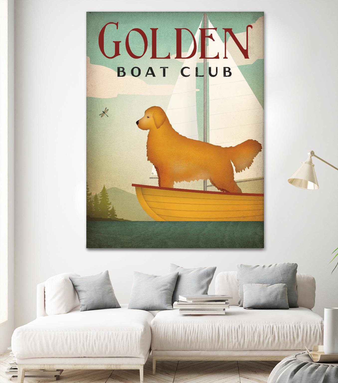 Golden Sail by Ryan Fowler on GIANT ART - blue animals