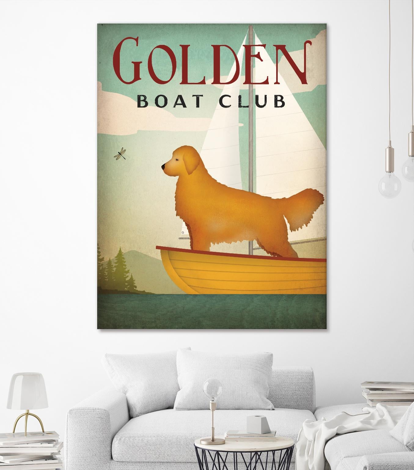 Golden Sail by Ryan Fowler on GIANT ART - blue animals