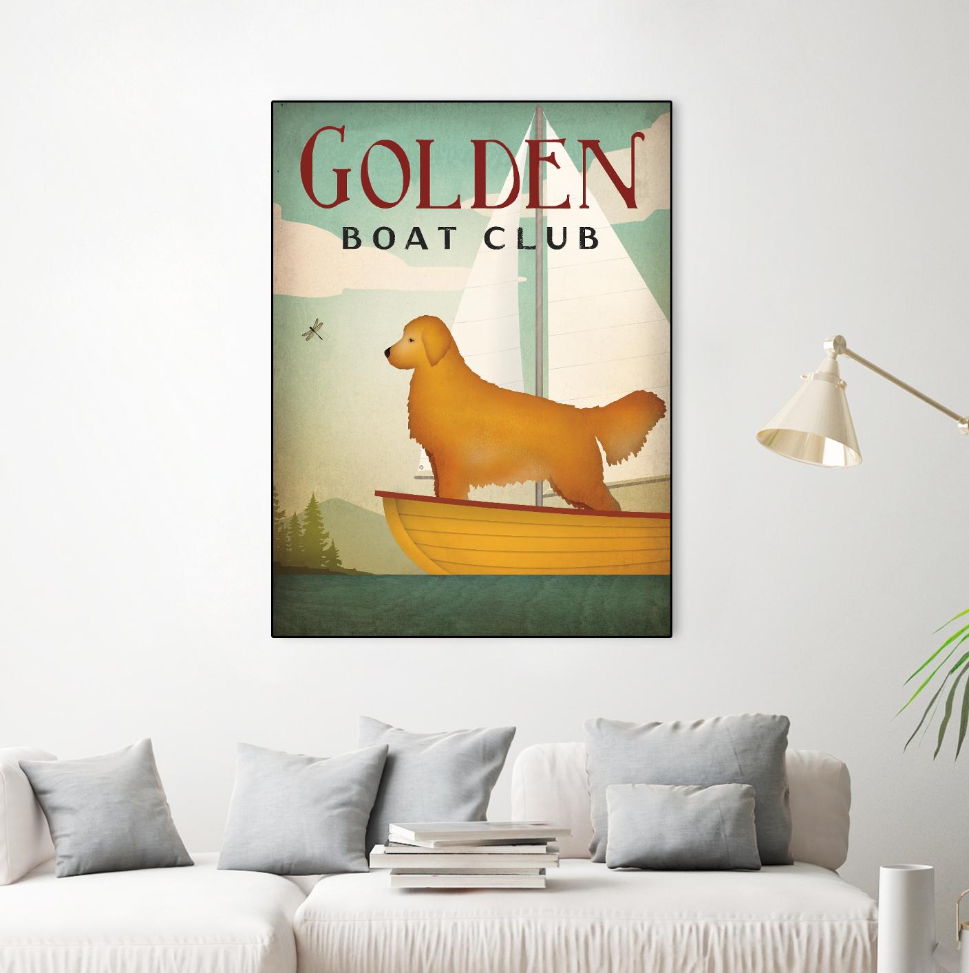 Golden Sail by Ryan Fowler on GIANT ART - blue animals