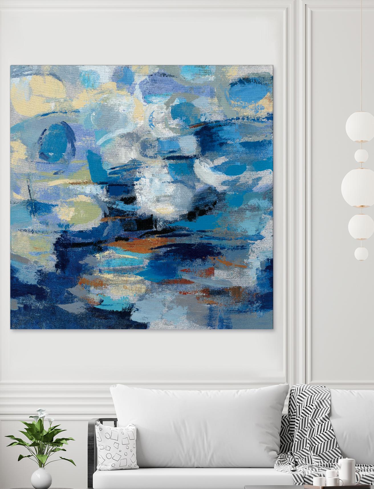 Ultramarine Waves I by Silvia Vassileva on GIANT ART - beige abstract