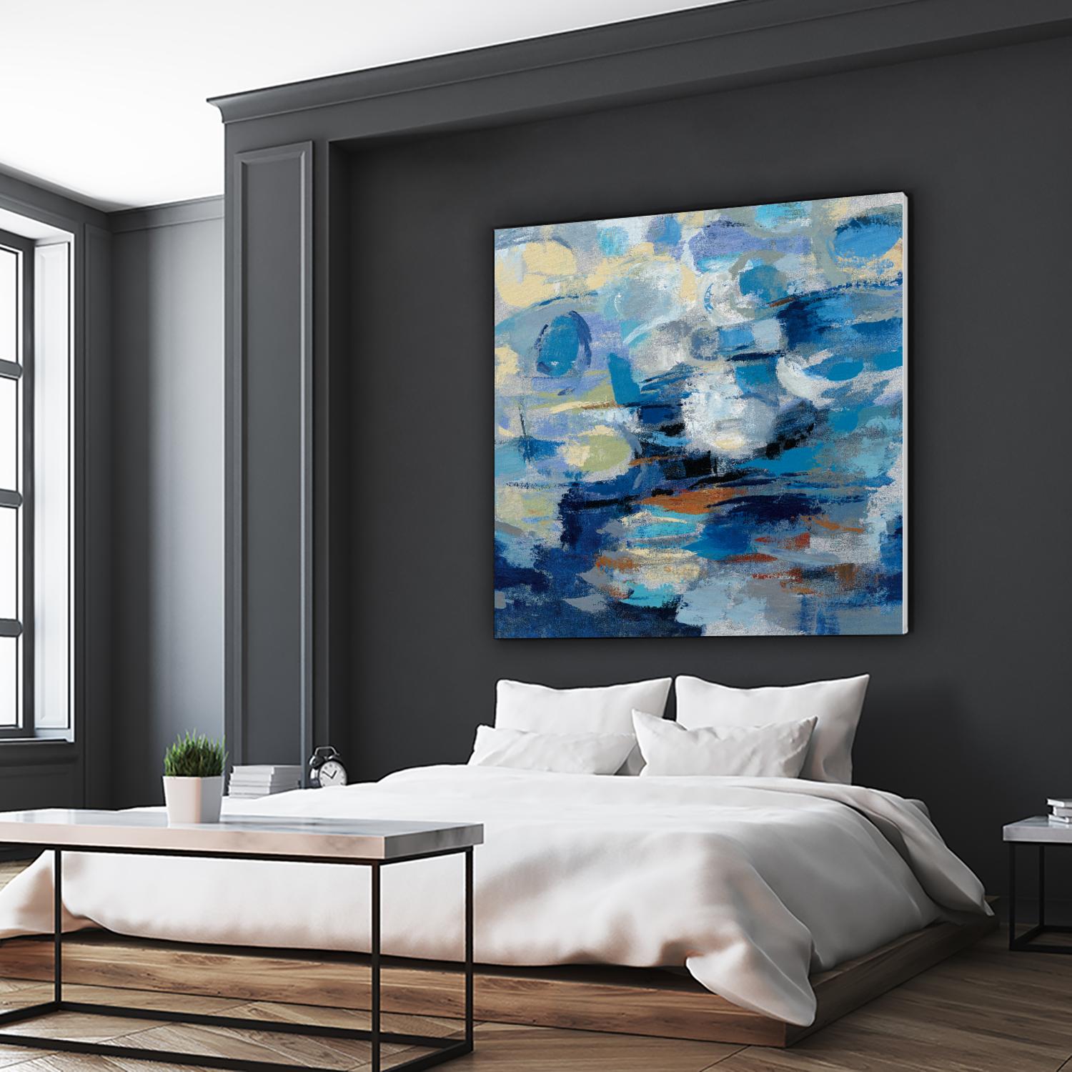 Ultramarine Waves I by Silvia Vassileva on GIANT ART - beige abstract