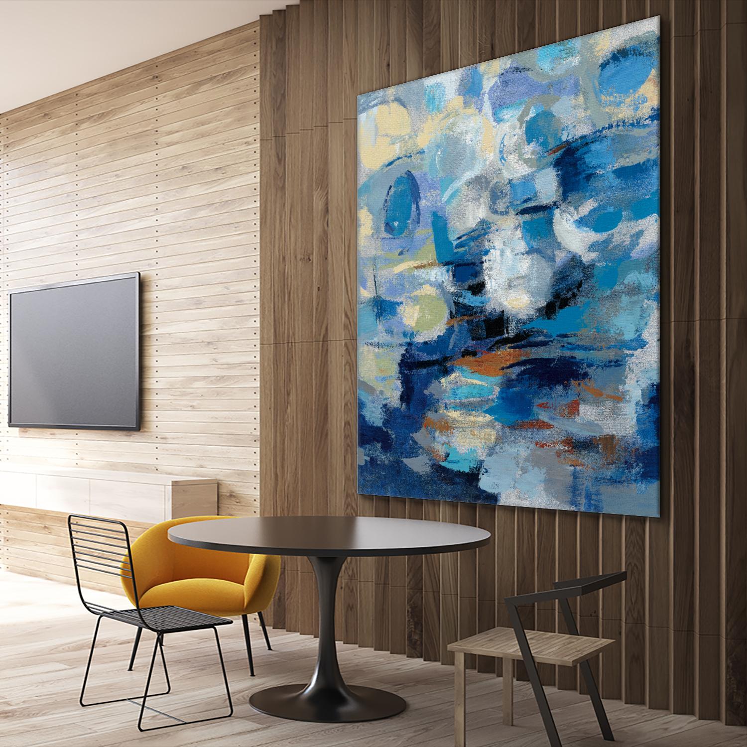 Ultramarine Waves I by Silvia Vassileva on GIANT ART - beige abstract