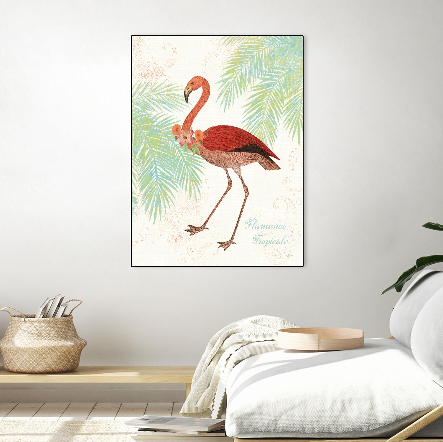 Flamingo Tropicale II by Sue Schlabach on GIANT ART - green tropical