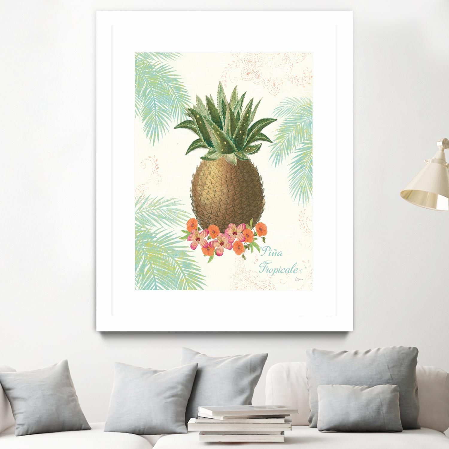 Flamingo Tropicale IV by Sue Schlabach on GIANT ART - brown tropical