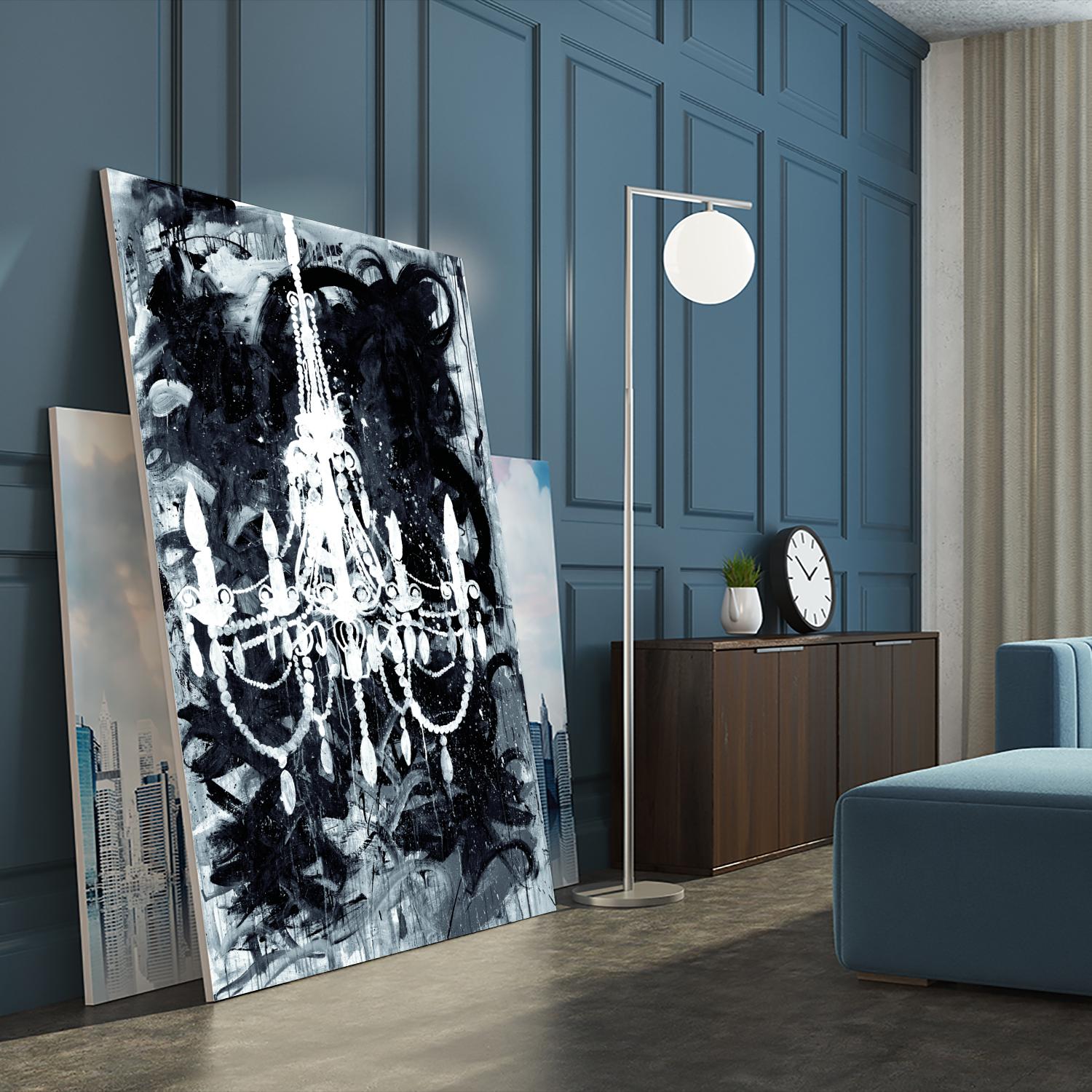 Chandelier Black and White by Kent Youngstrom on GIANT ART - grey interior