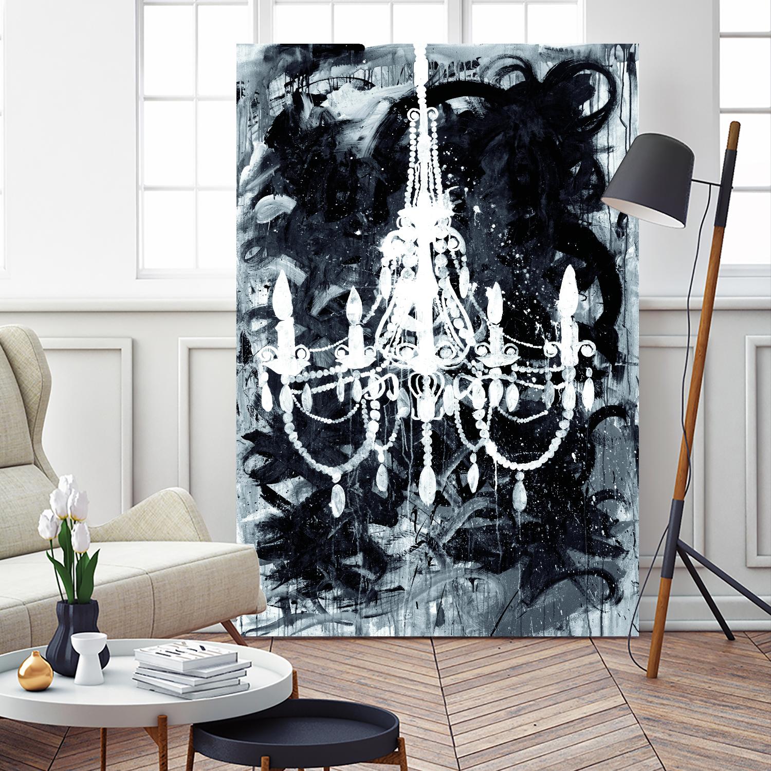 Chandelier Black and White by Kent Youngstrom on GIANT ART - grey interior